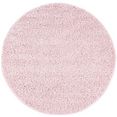 carpet city hoogpolig vloerkleed shaggy uni 500 woonkamer roze