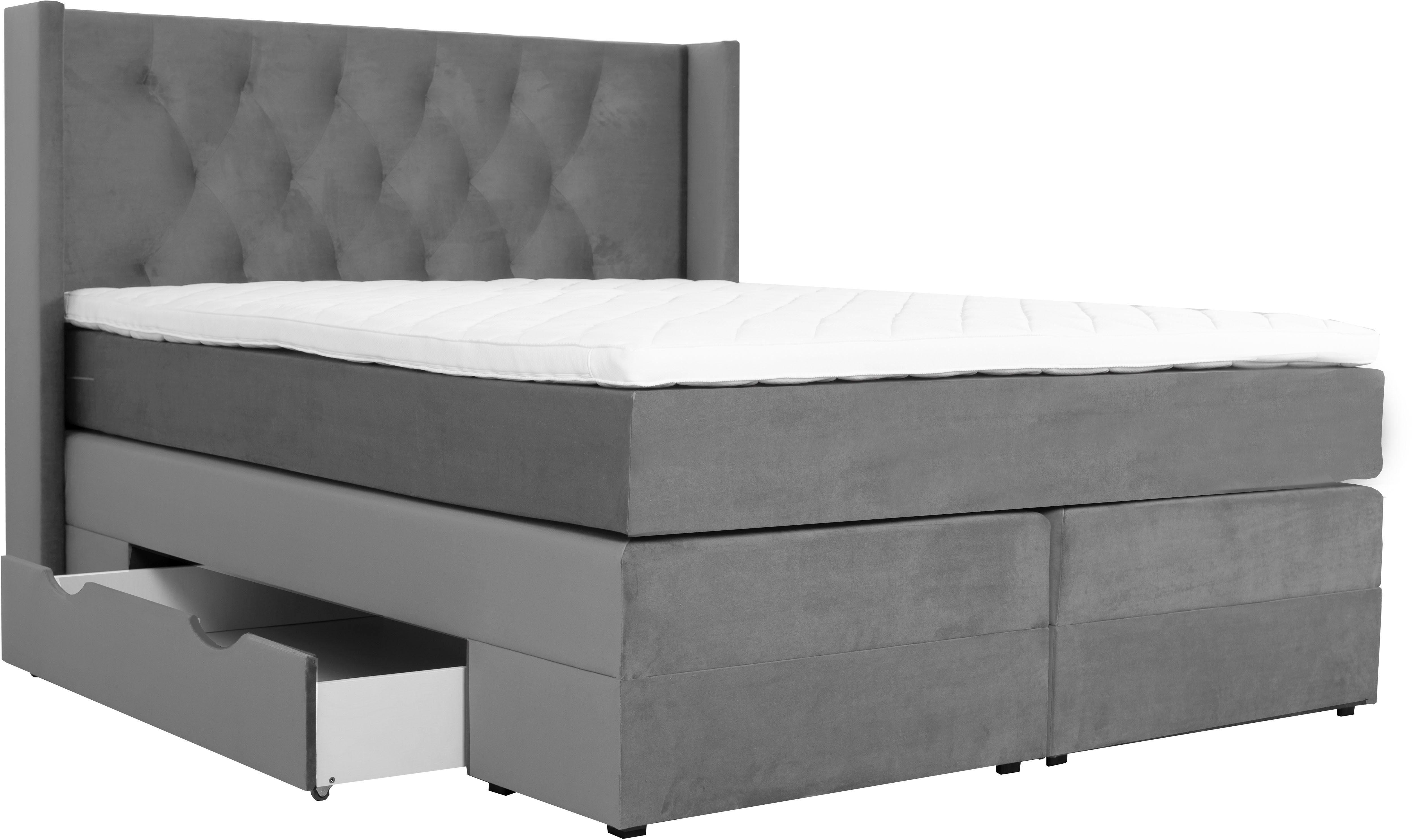 Places of Style Boxspring Elegance met mooie capitonnage, in de hardheden h2 & h3, inclusief laden