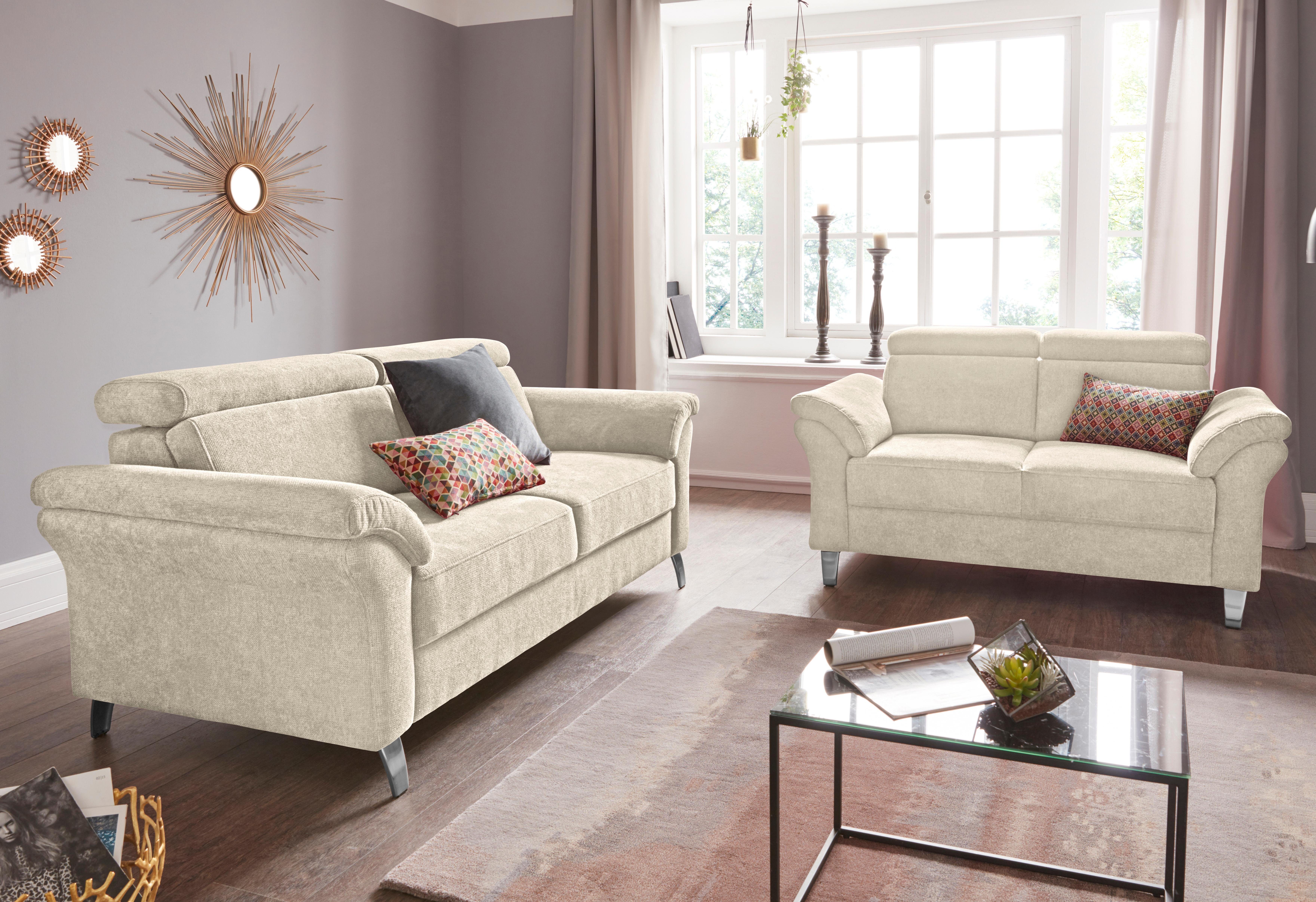 sit&more 2,5-zitsbank Arngast met binnenvering en verstelbare hoofdsteun