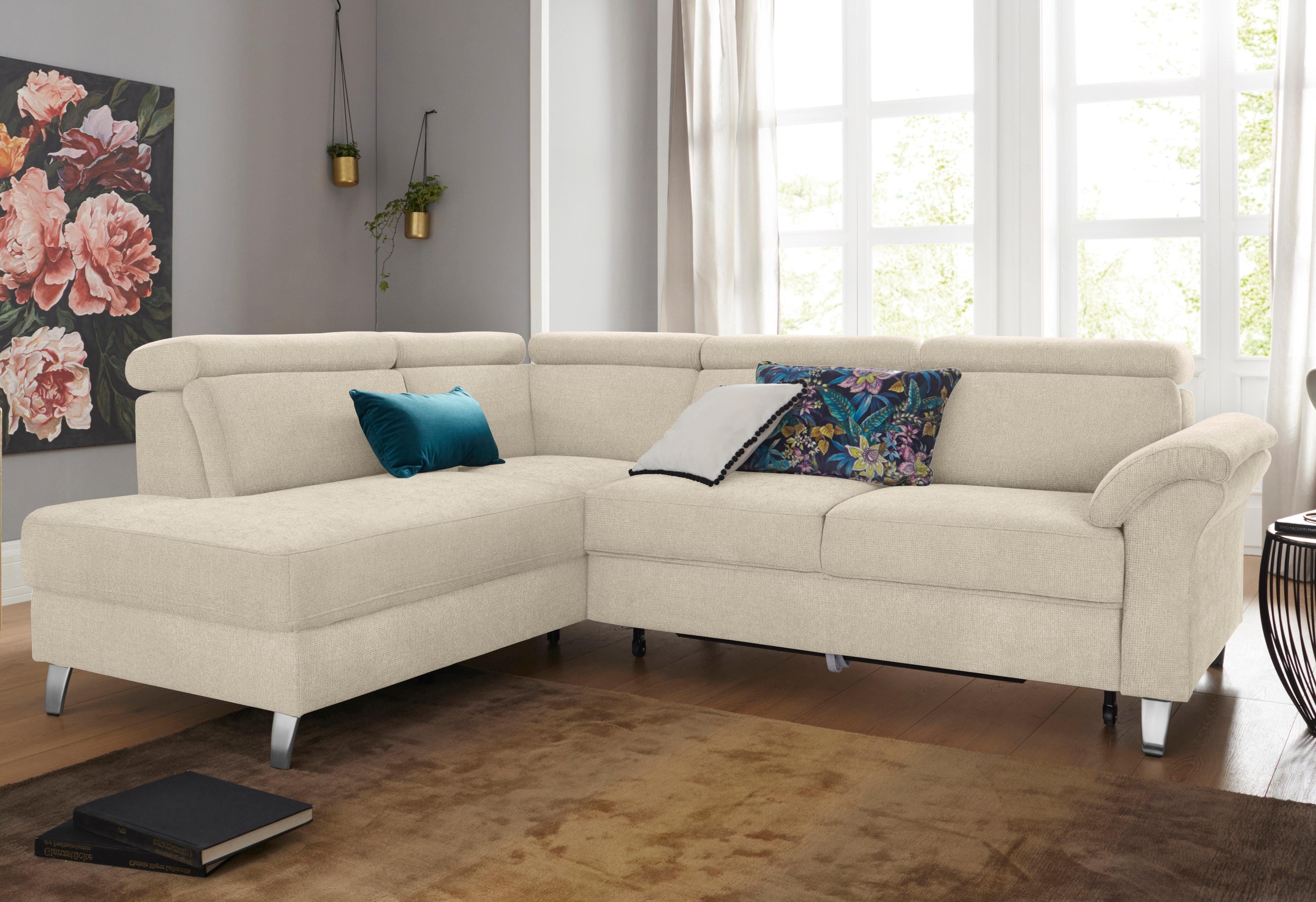 Sit&more Hoekbank Arngast L-vorm met verstelbare hoofdsteun en binnenvering