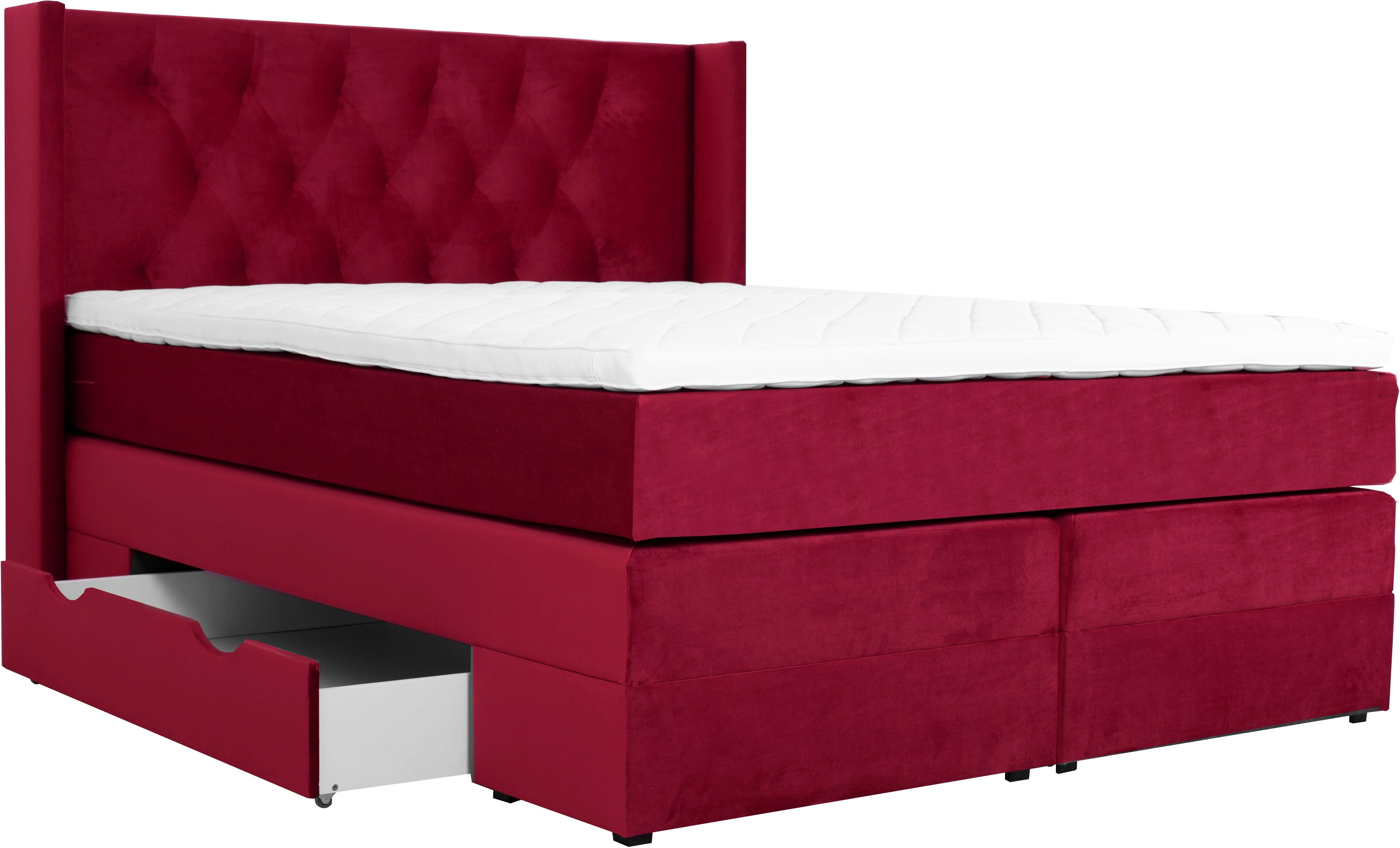 Places of Style Boxspring Elegance met mooie capitonnage, in de hardheden h2 & h3, inclusief laden