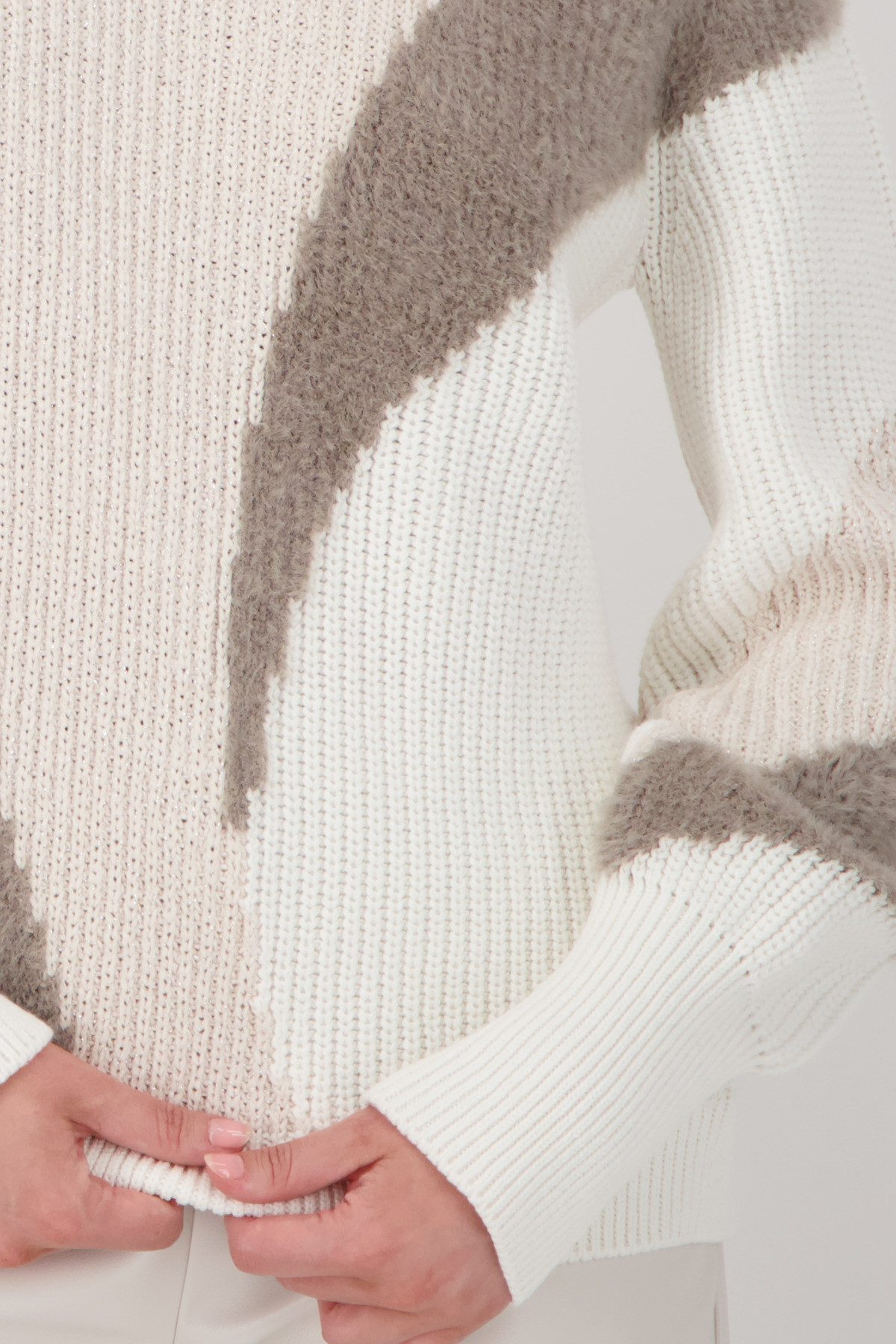 Monari Gebreide trui Pullover Intarsia