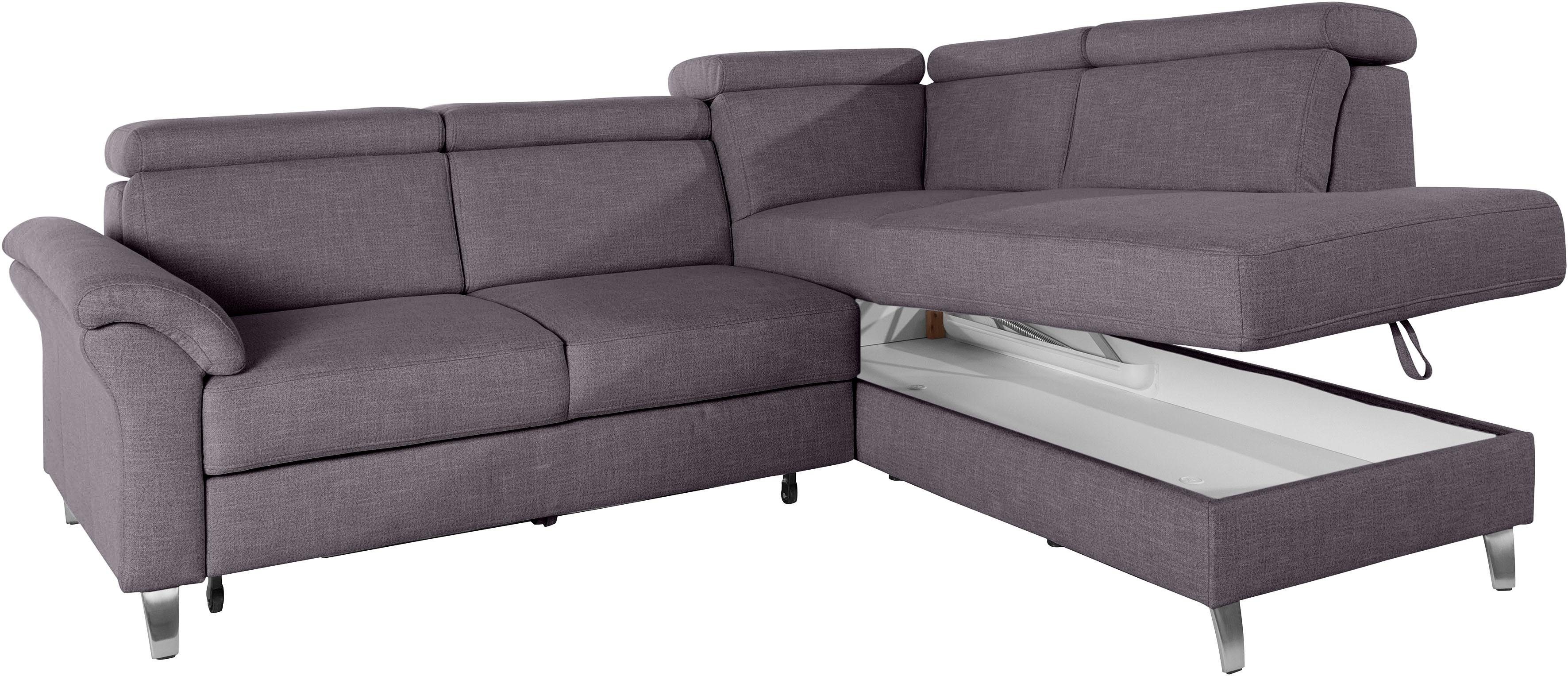 sit&more Hoekbank Arngast L-vorm met verstelbare hoofdsteun en binnenvering
