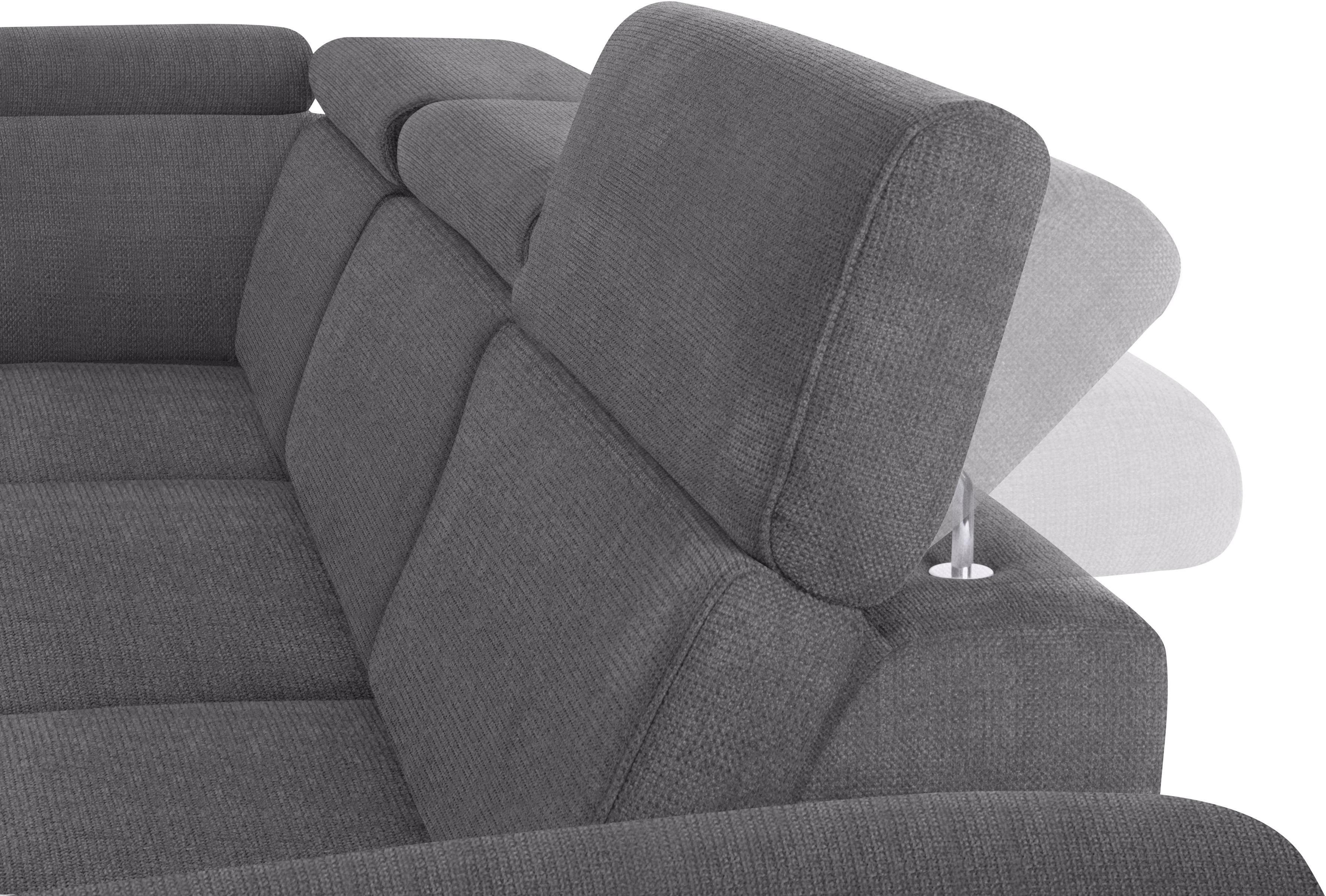 sit&more Hoekbank Arngast L-vorm met verstelbare hoofdsteun en binnenvering