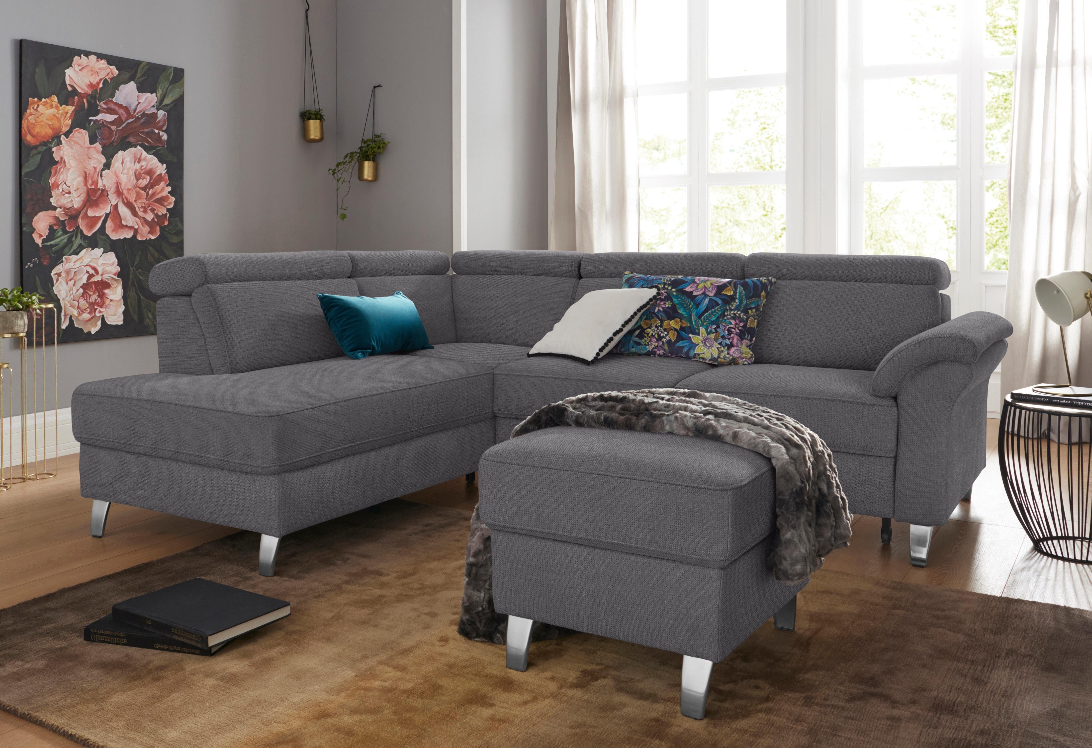 sit&more Hoekbank Arngast L-vorm met verstelbare hoofdsteun en binnenvering