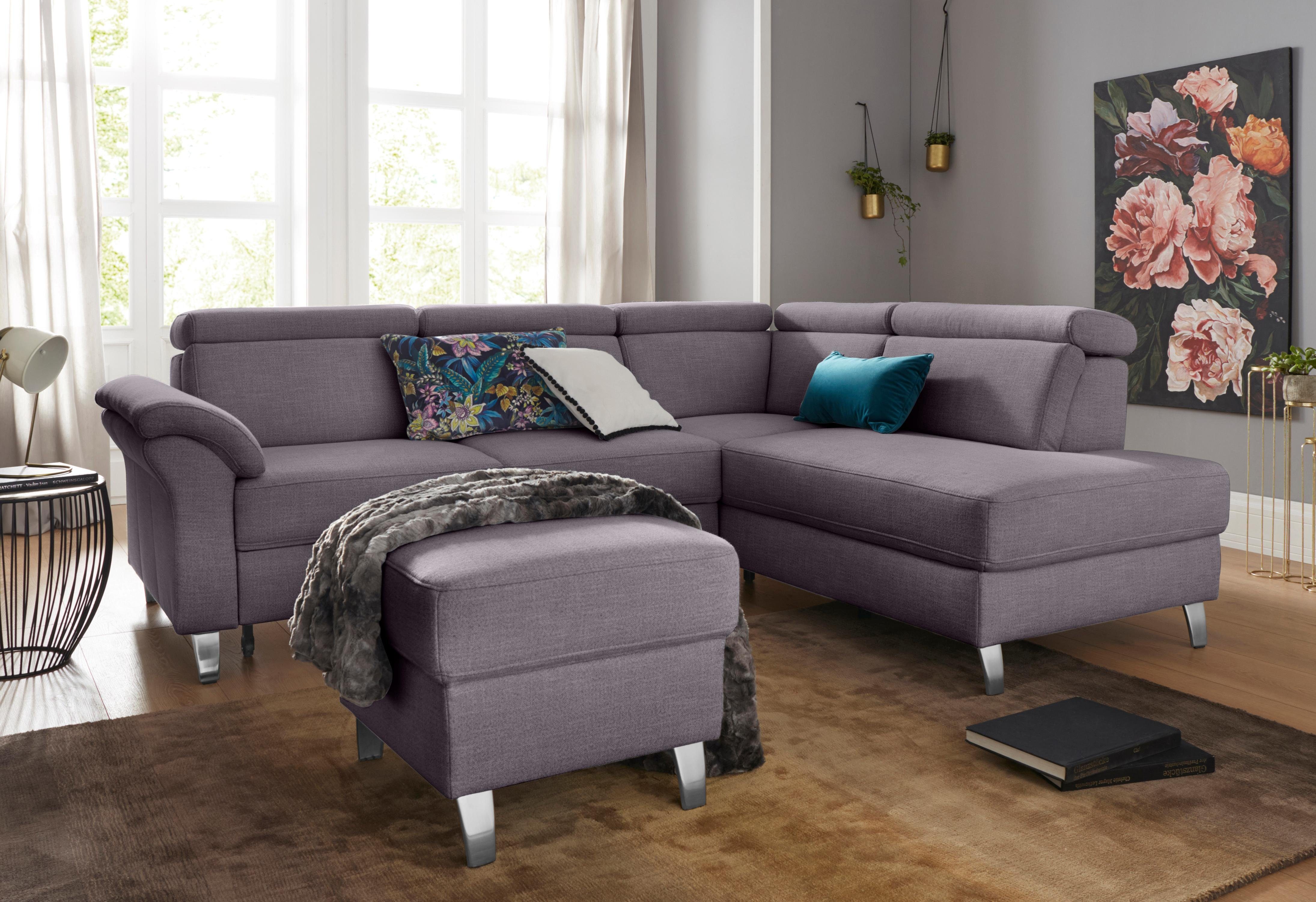 sit&more Hoekbank Arngast L-vorm met verstelbare hoofdsteun en binnenvering