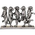 ambiente haus decoratief figuur honden dans antiek-zilver zilver