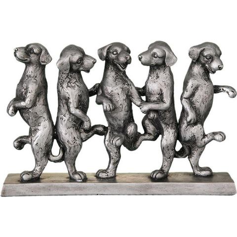 Ambiente Haus Decoratief figuur Honden dans antiek-zilver