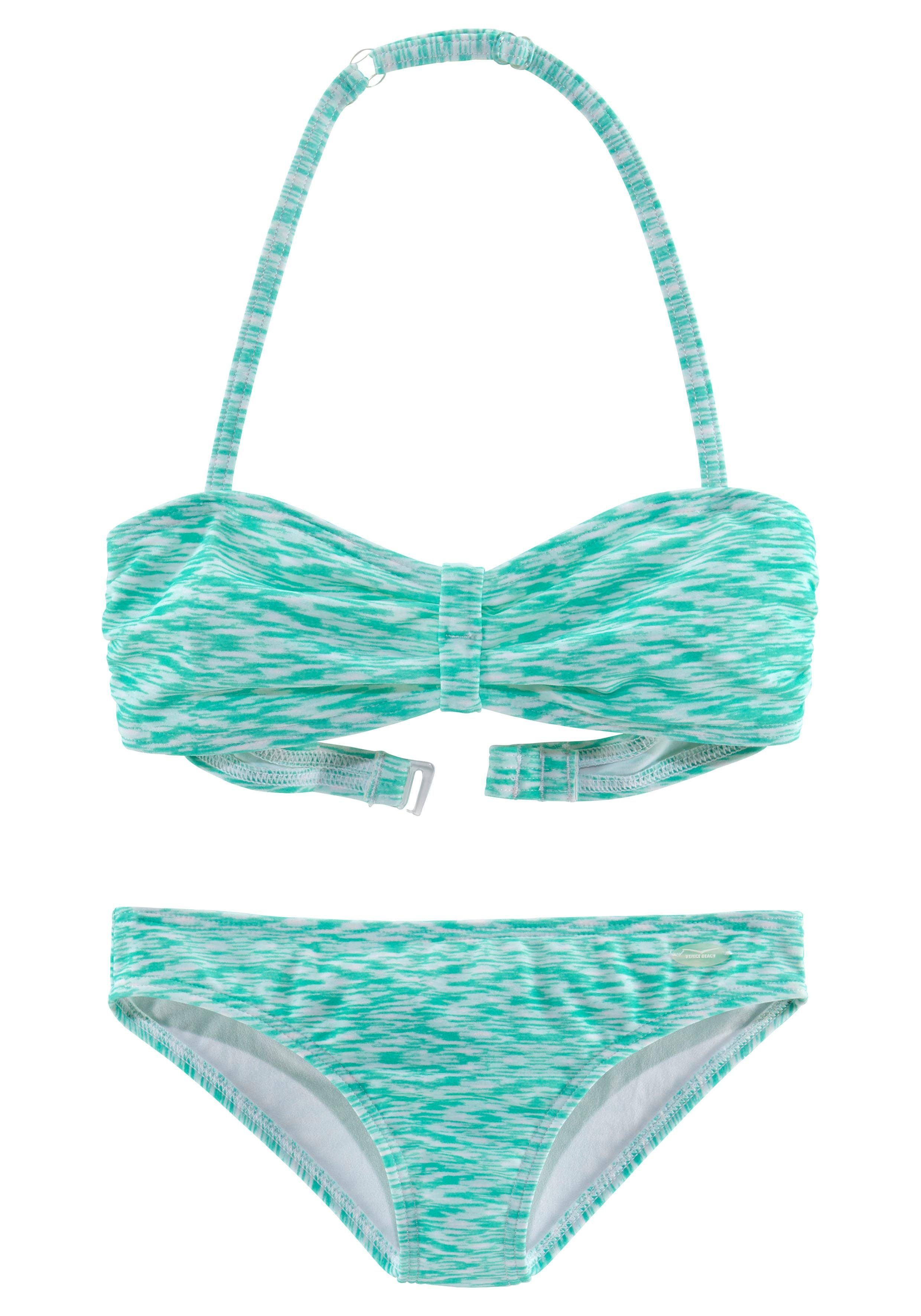 Venice Beach Bandeaubikini verstelbaar top, zijsteunen meisjes bikini's maat 146/152 groen