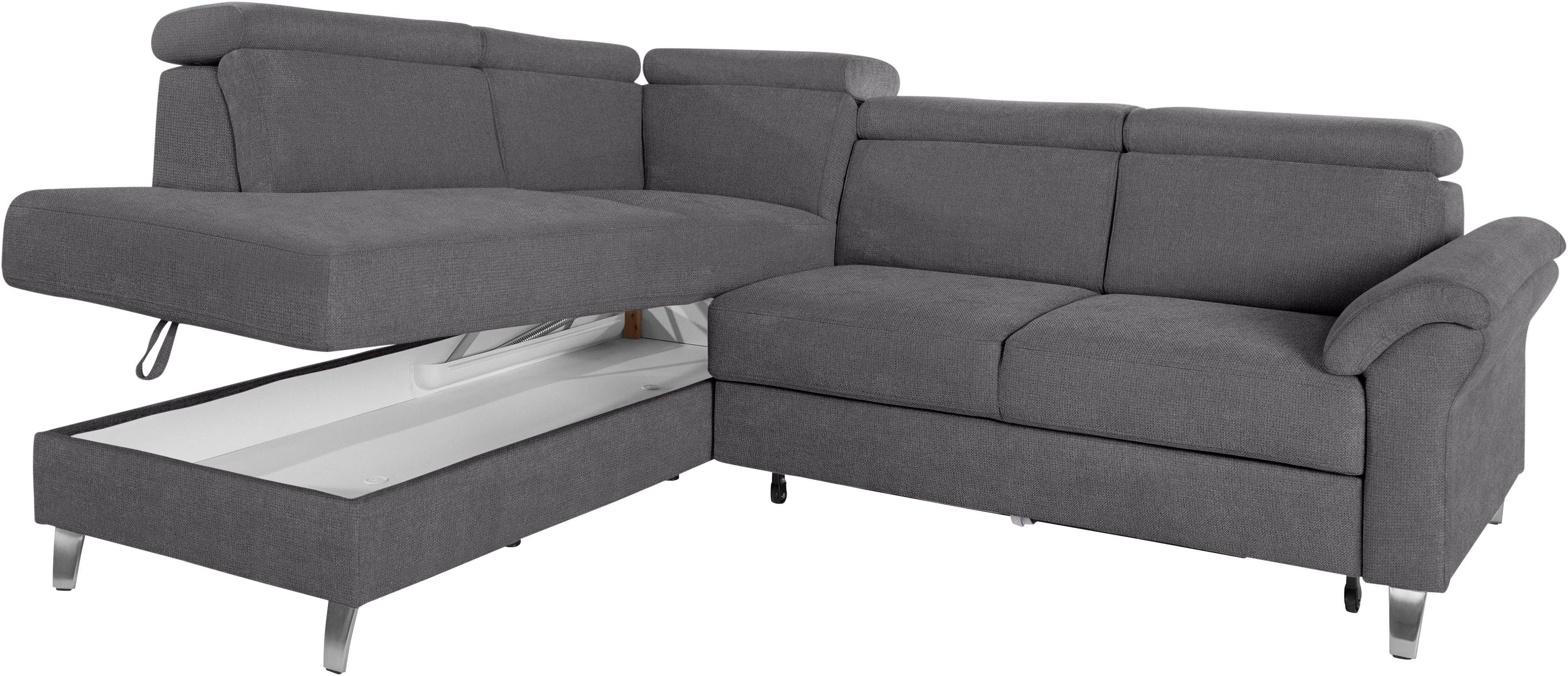 sit&more Hoekbank Arngast L-vorm met verstelbare hoofdsteun en binnenvering