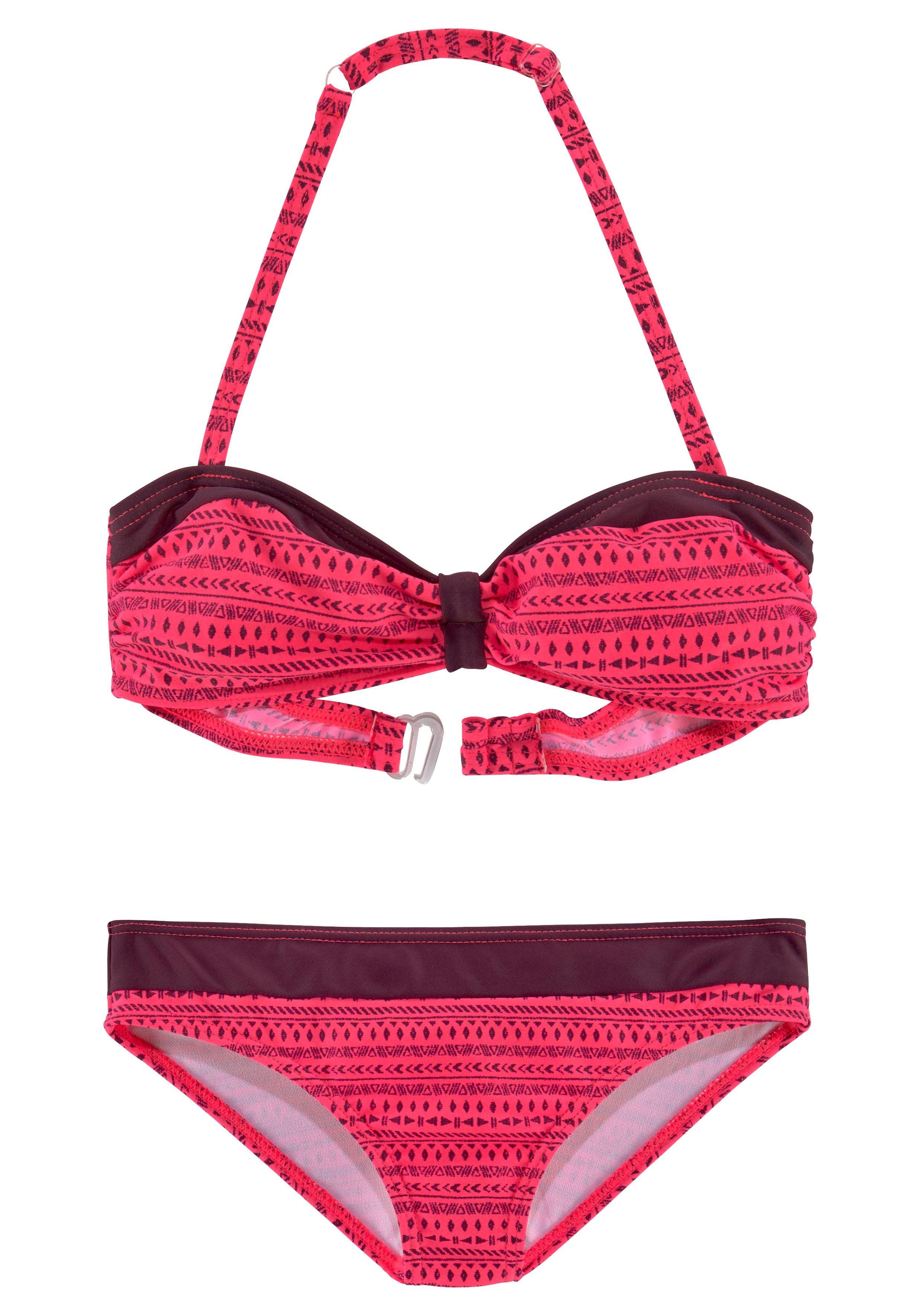 Buffalo Bandeaubikini met contrastinzetten meisjes bikini's maat 146/152 roze