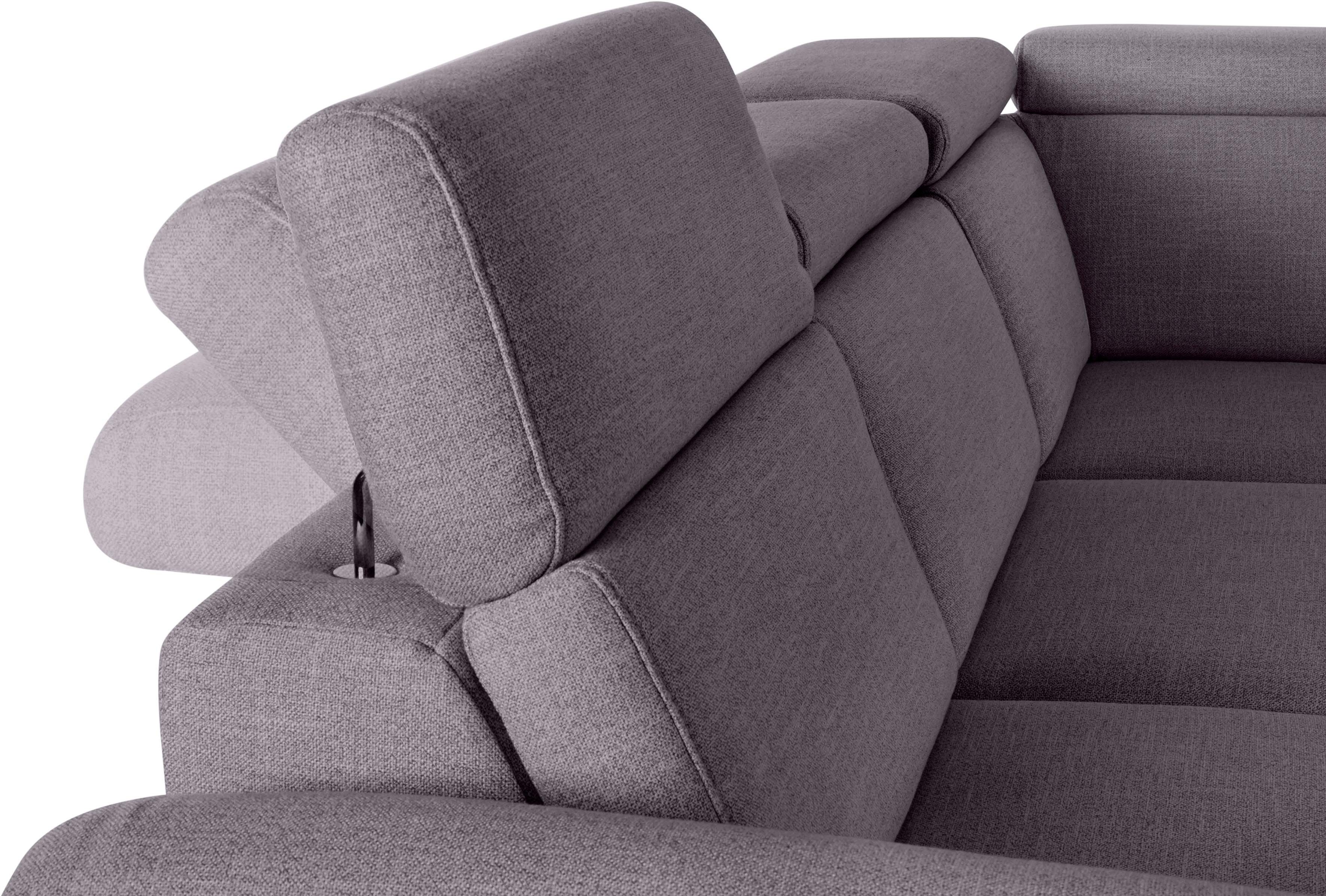 sit&more Hoekbank Arngast L-vorm met verstelbare hoofdsteun en binnenvering