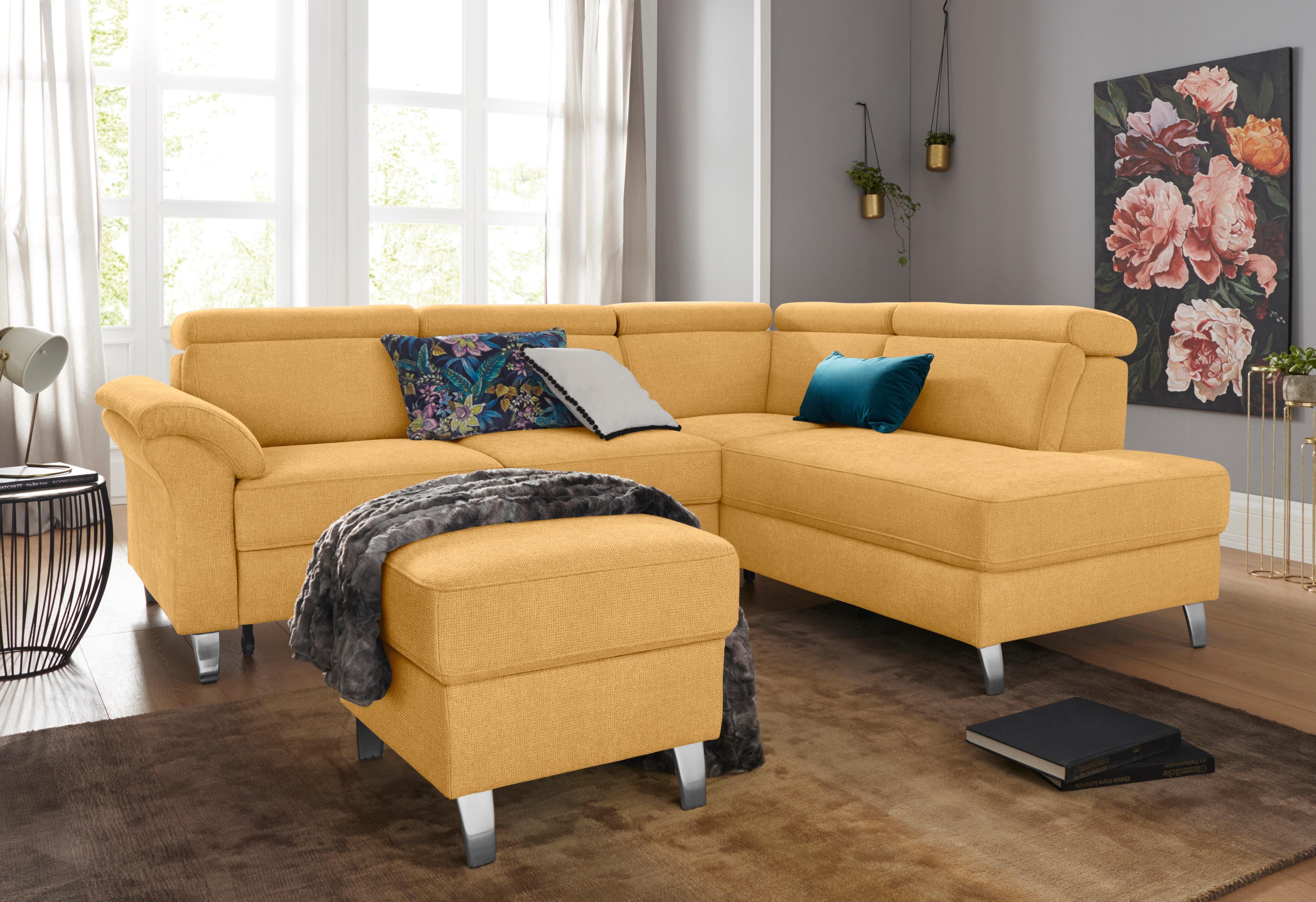 sit&more Hoekbank Arngast L-vorm met verstelbare hoofdsteun en binnenvering