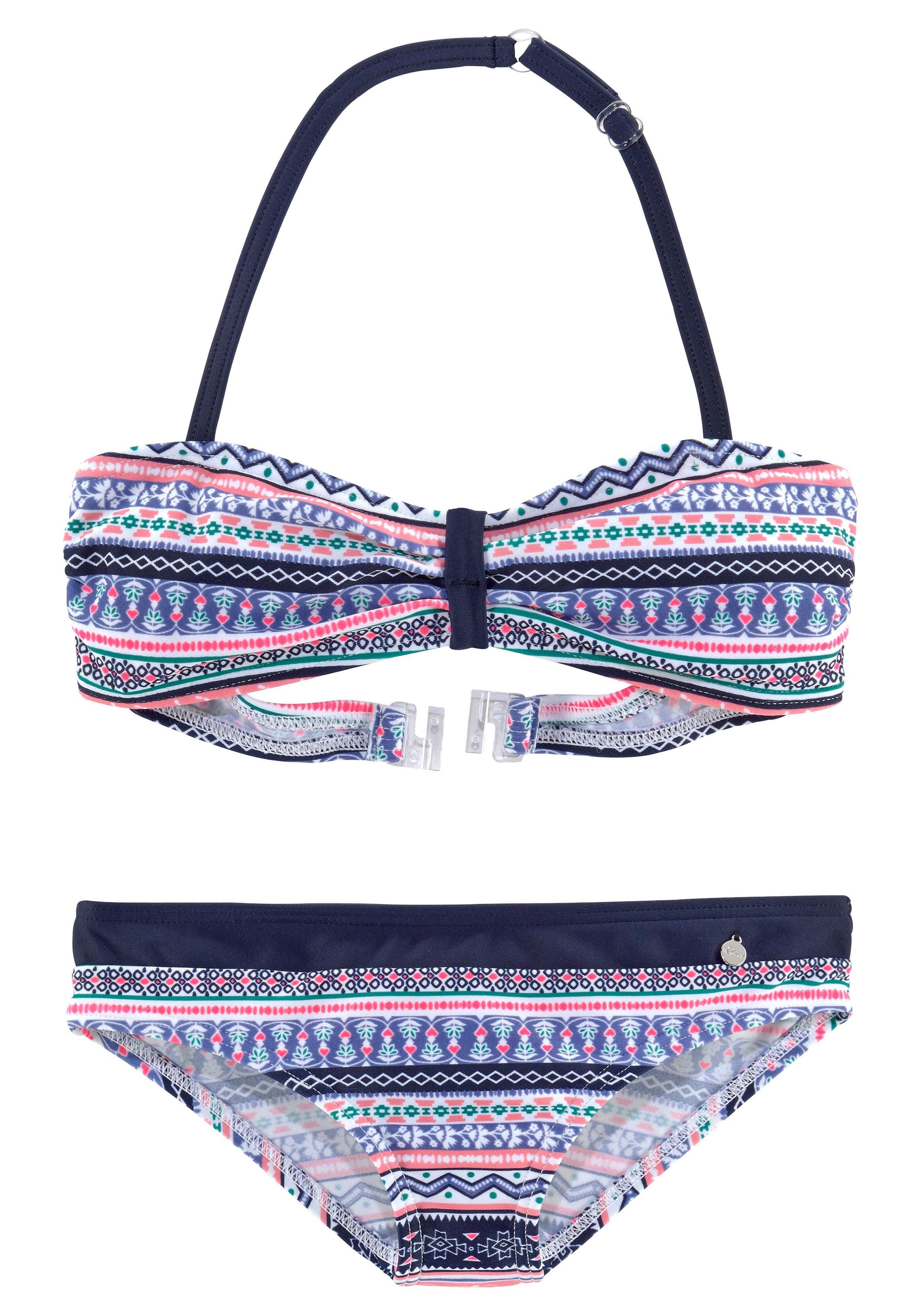 s.Oliver RED LABEL Beachwear Bandeaubikini Barcelona Kids in pittige streep-look