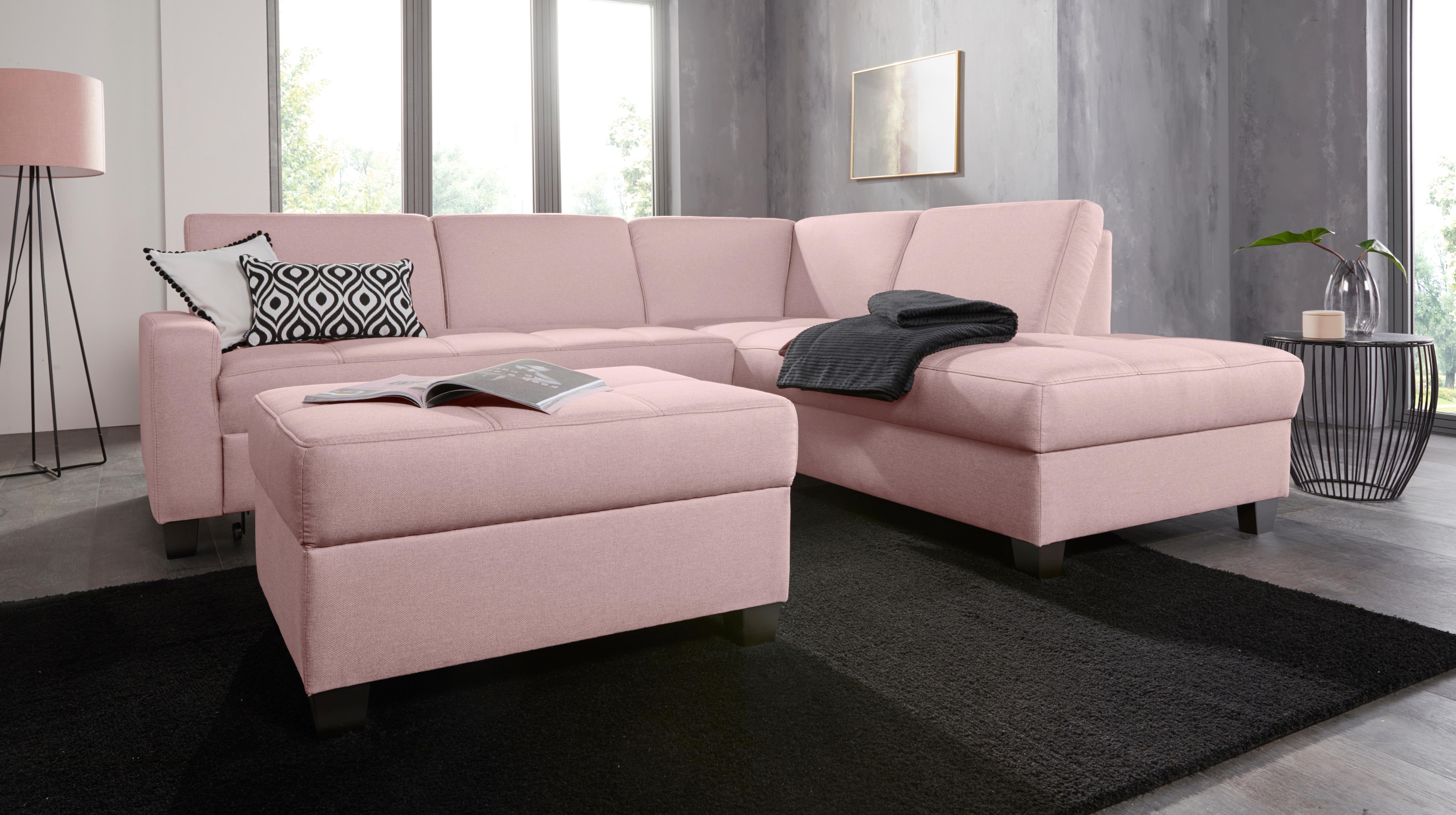 DOMO collection Hoekbank Florentina tijdloos en elegant, zitnaden als designelement, L-vorm