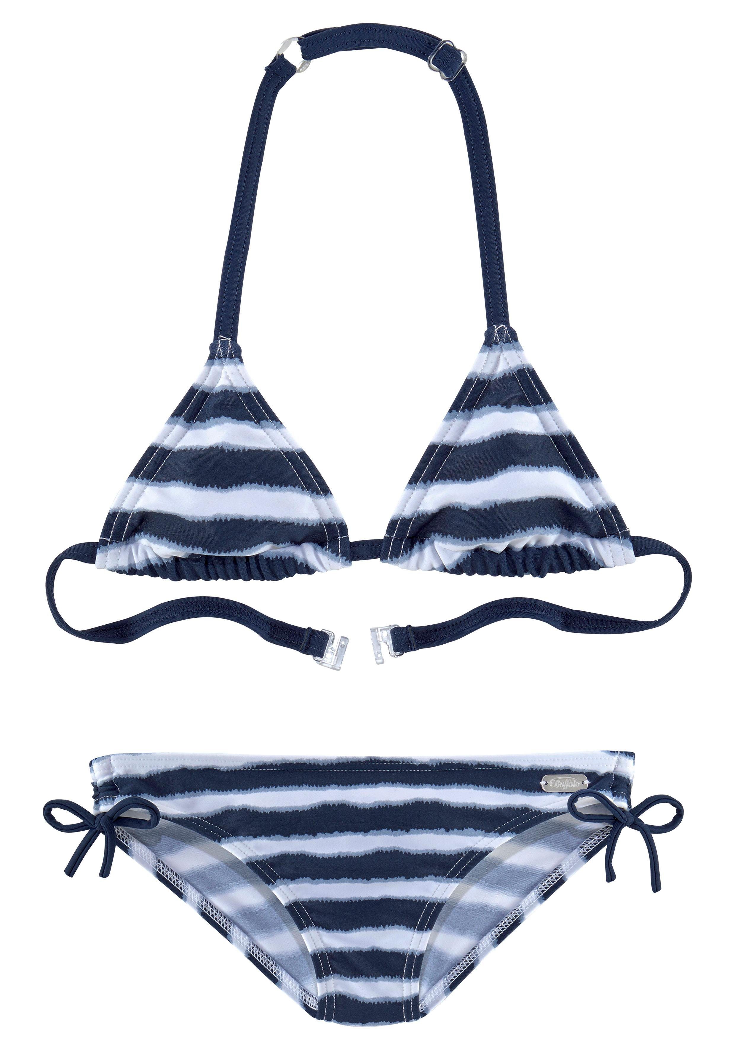 Buffalo Triangelbikini in trendy streep-look meisjes bikini's maat 128 blauw