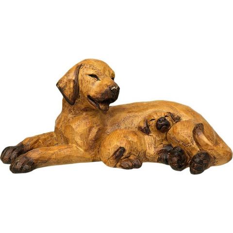 Ambiente Haus Decoratief figuur Hond met pup liggend
