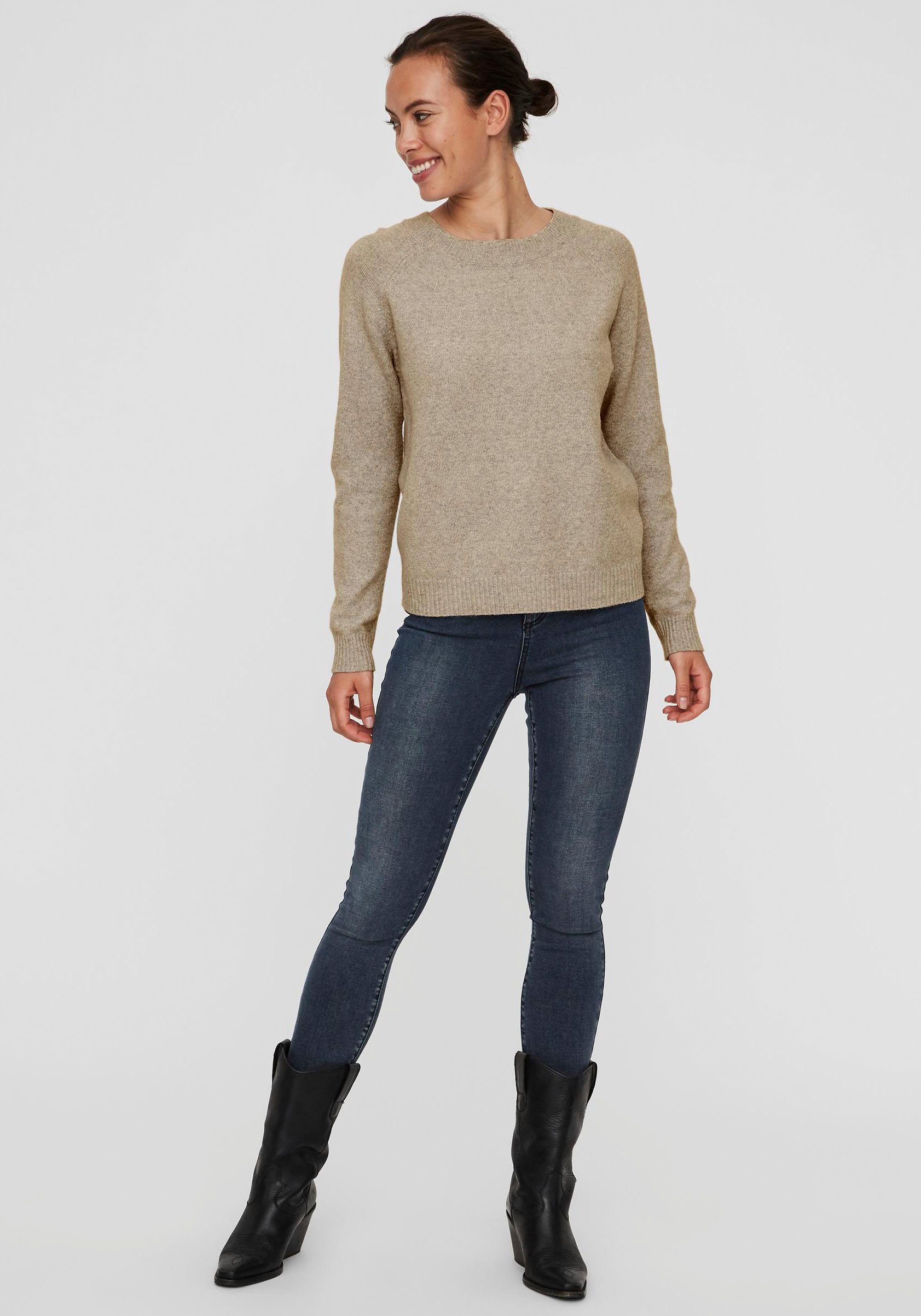 Vero Moda Trui met ronde hals VMDOFFY in gemêleerde look