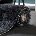 paco home hoogpolig vloerkleed touch 100 zachte uni shaggy met glansgaren, woonkamer grijs