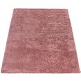 paco home vloerkleed twister 500 uni hoogpolige shaggy met hoge draaddichtheid, ideaal in de woonkamer  slaapkamer roze