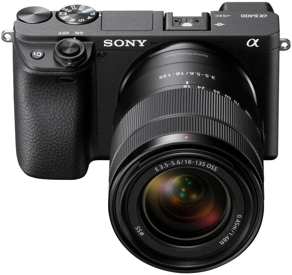 Sony Systeemcamera ILCE-6400MB - Alpha 6400 E-Mount 4k video, 180° klep-display, xga oled-zoeker, m-kit 18-135 mm objectief