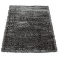 paco home hoogpolig vloerkleed touch 100 zachte uni shaggy met glansgaren, woonkamer grijs