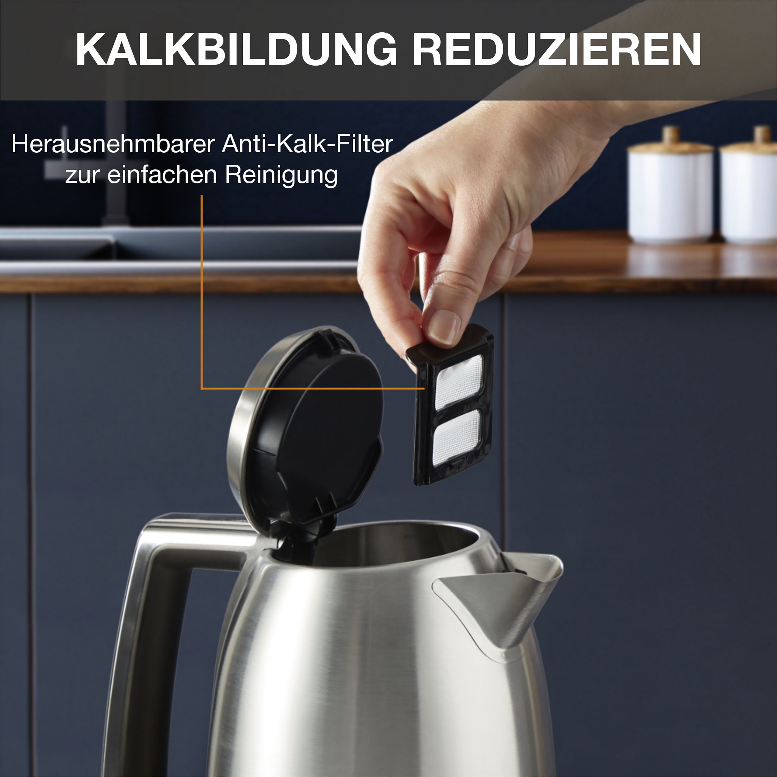 Krups Waterkoker BW552D Excellence, 1,7 l, Auto Shut-off, 360° draaibare voet, waterpeil bij het handvat