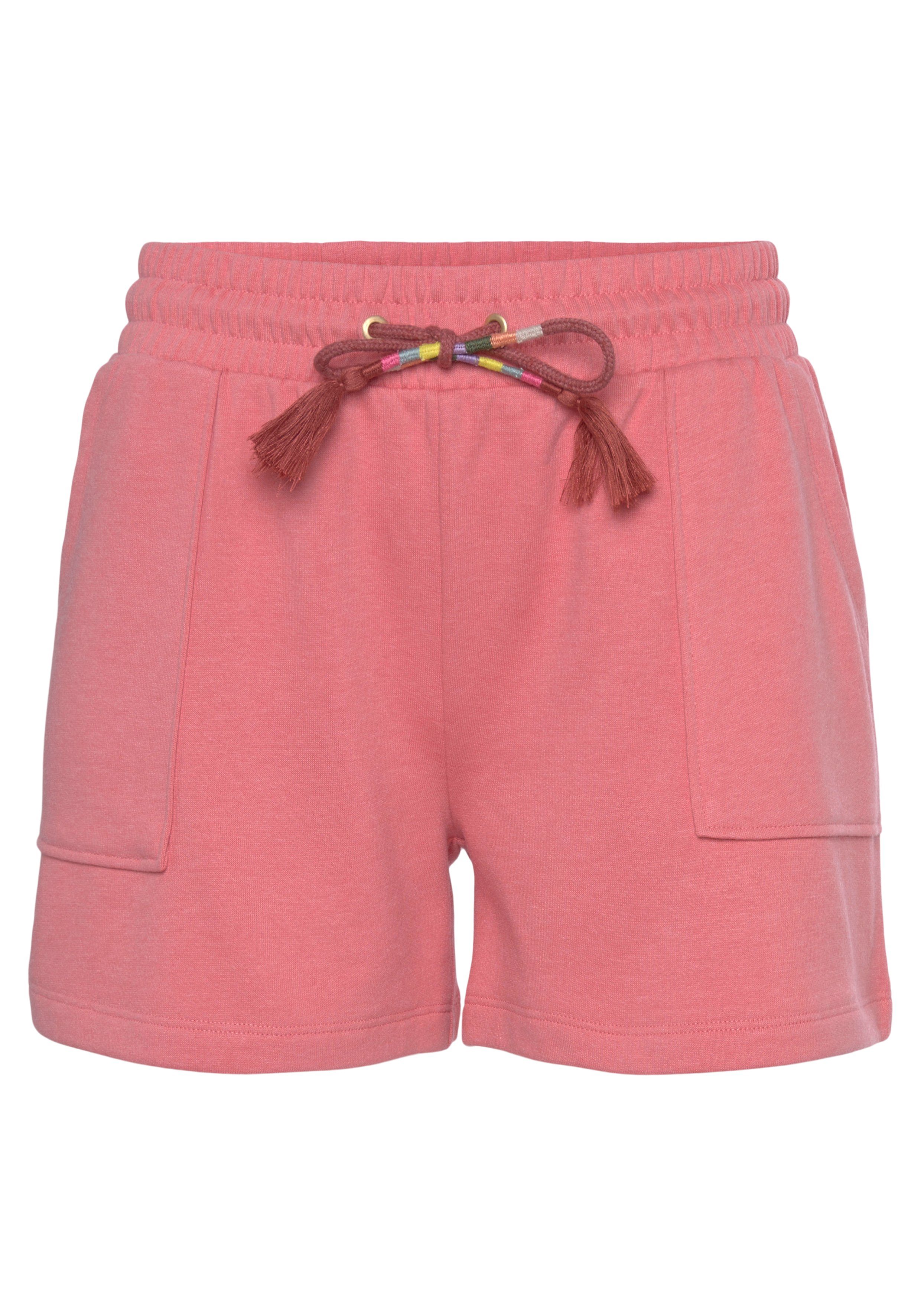 Vivance Sweatshort Korte broek met opgestikte zakken en contrastkoord, loungewear
