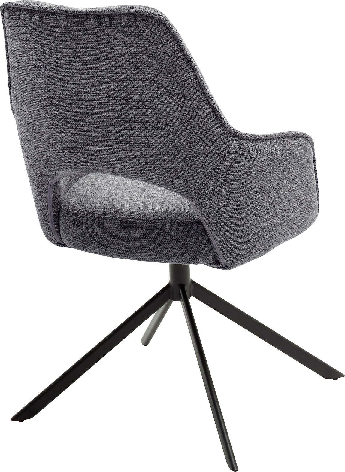 MCA furniture Stoel met armleuningen BANGOR (2-set), draaibaar 180°, pocketvering, zithoogte ca. 49 cm (2 stuks)