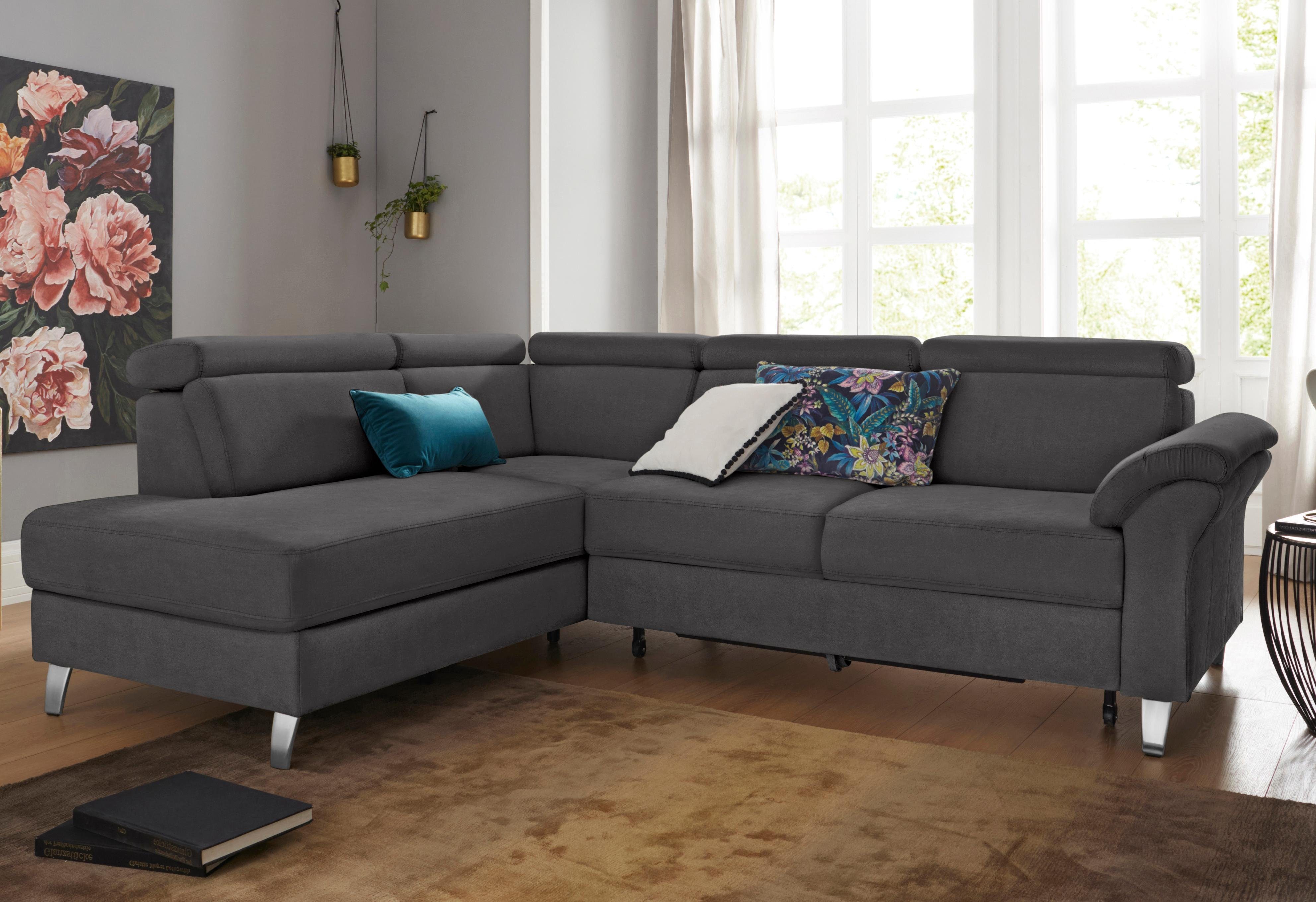 Sit&more Hoekbank Arngast L-vorm met verstelbare hoofdsteun en binnenvering