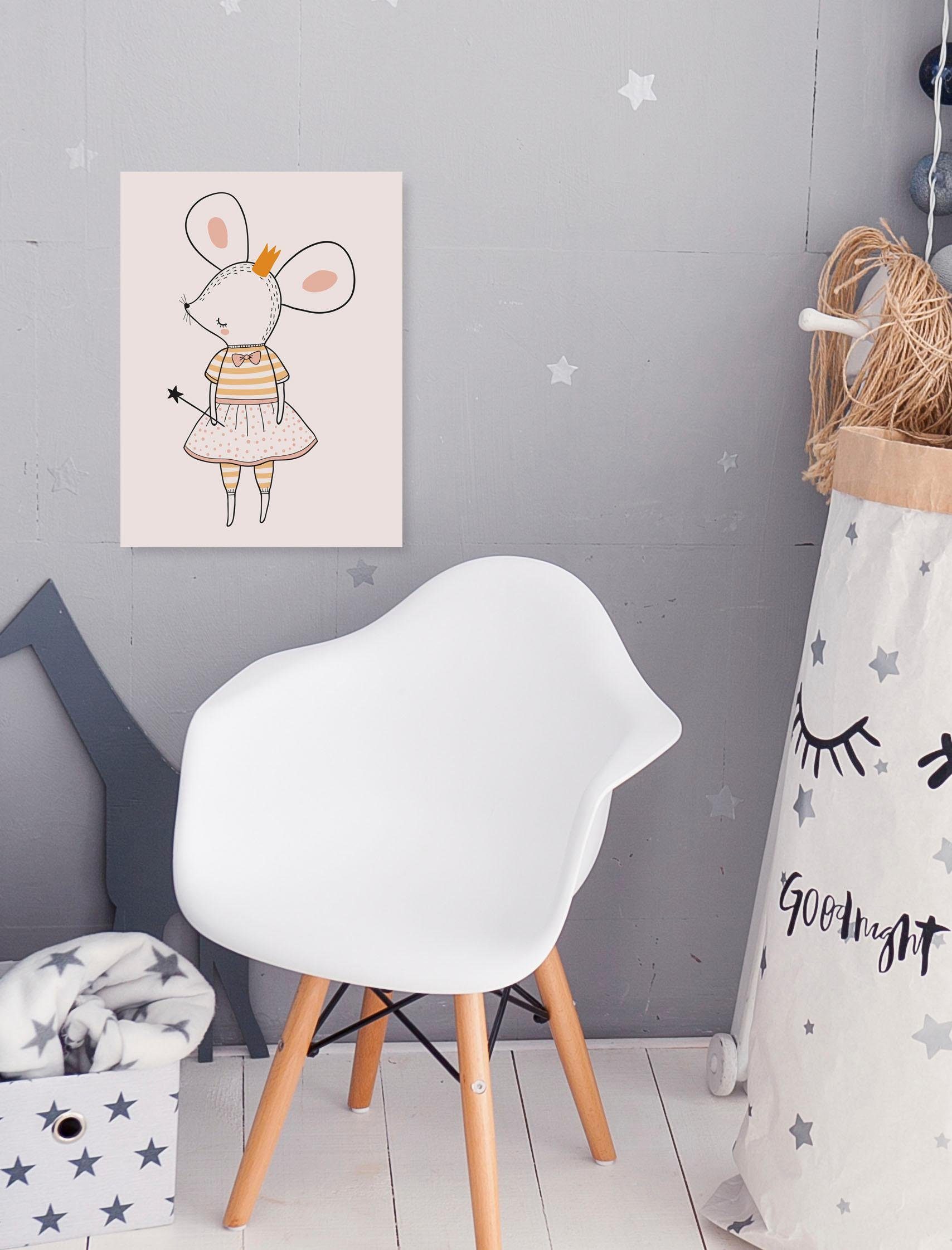 Lüttenhütt Artprint op linnen Muizengeest muis Premium canvasstof, handgemaakt in Duitsland, kindermotief