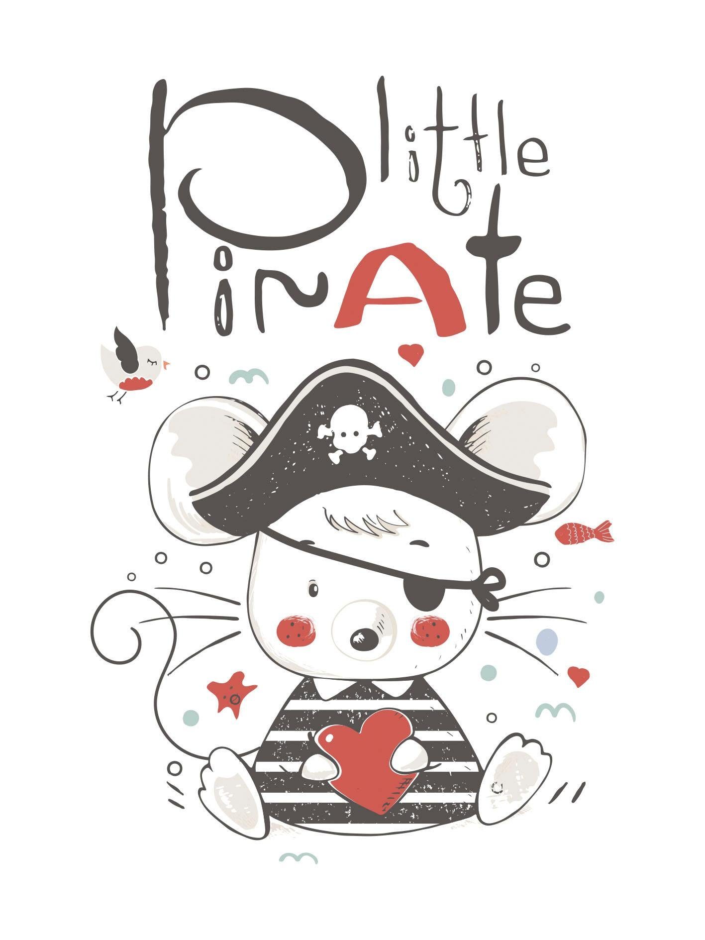 queence artprint op linnen Little Pirate
