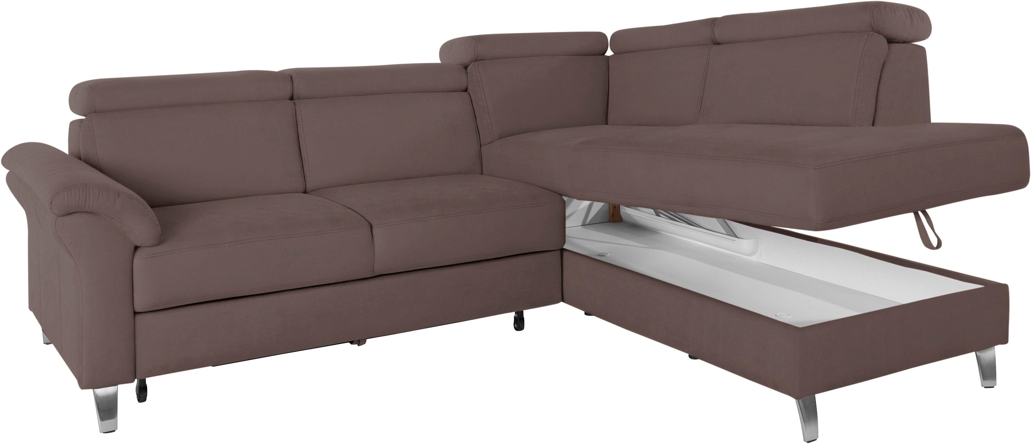 sit&more Hoekbank Arngast L-vorm met verstelbare hoofdsteun en binnenvering