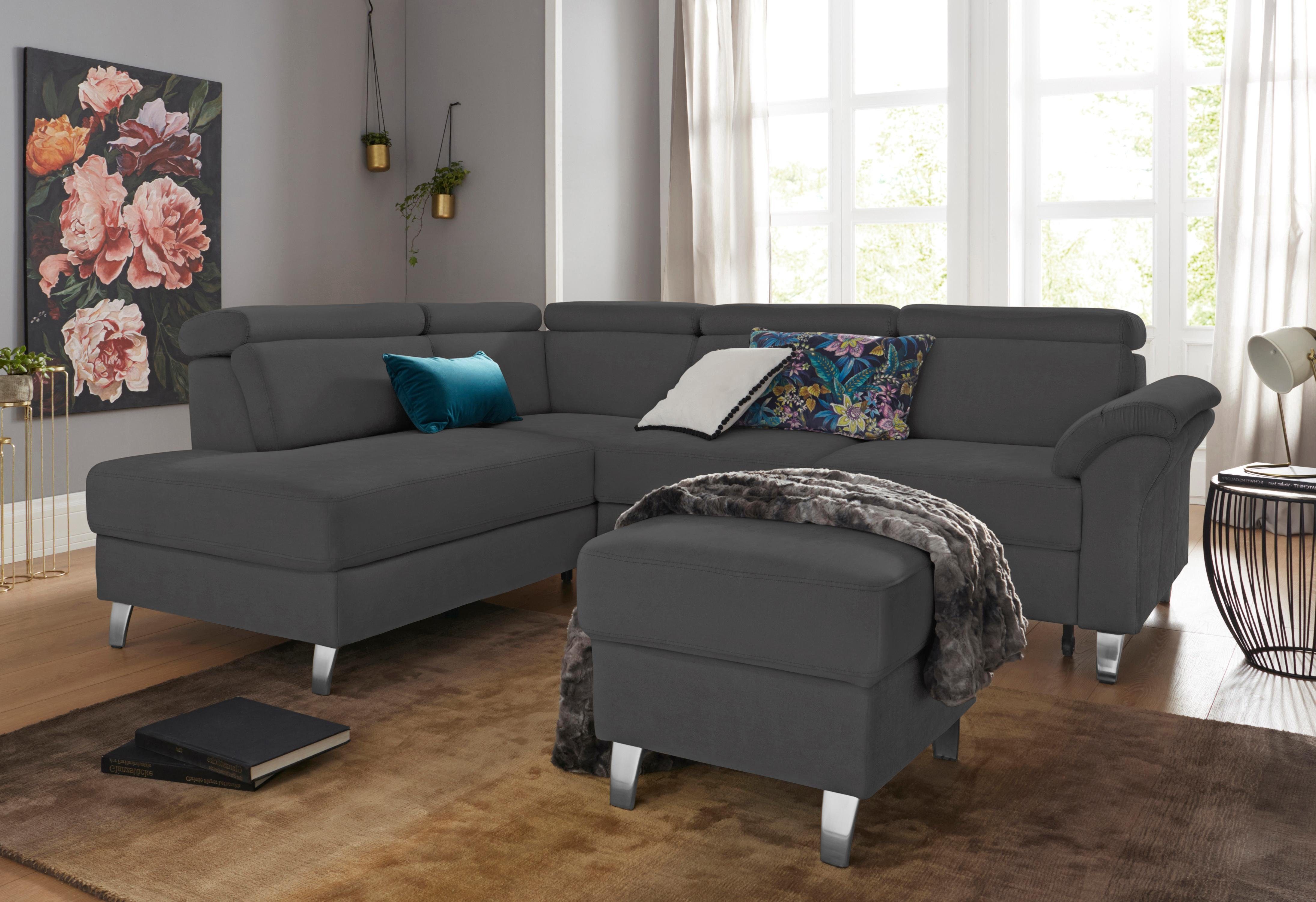 sit&more Hoekbank Arngast L-vorm met verstelbare hoofdsteun en binnenvering