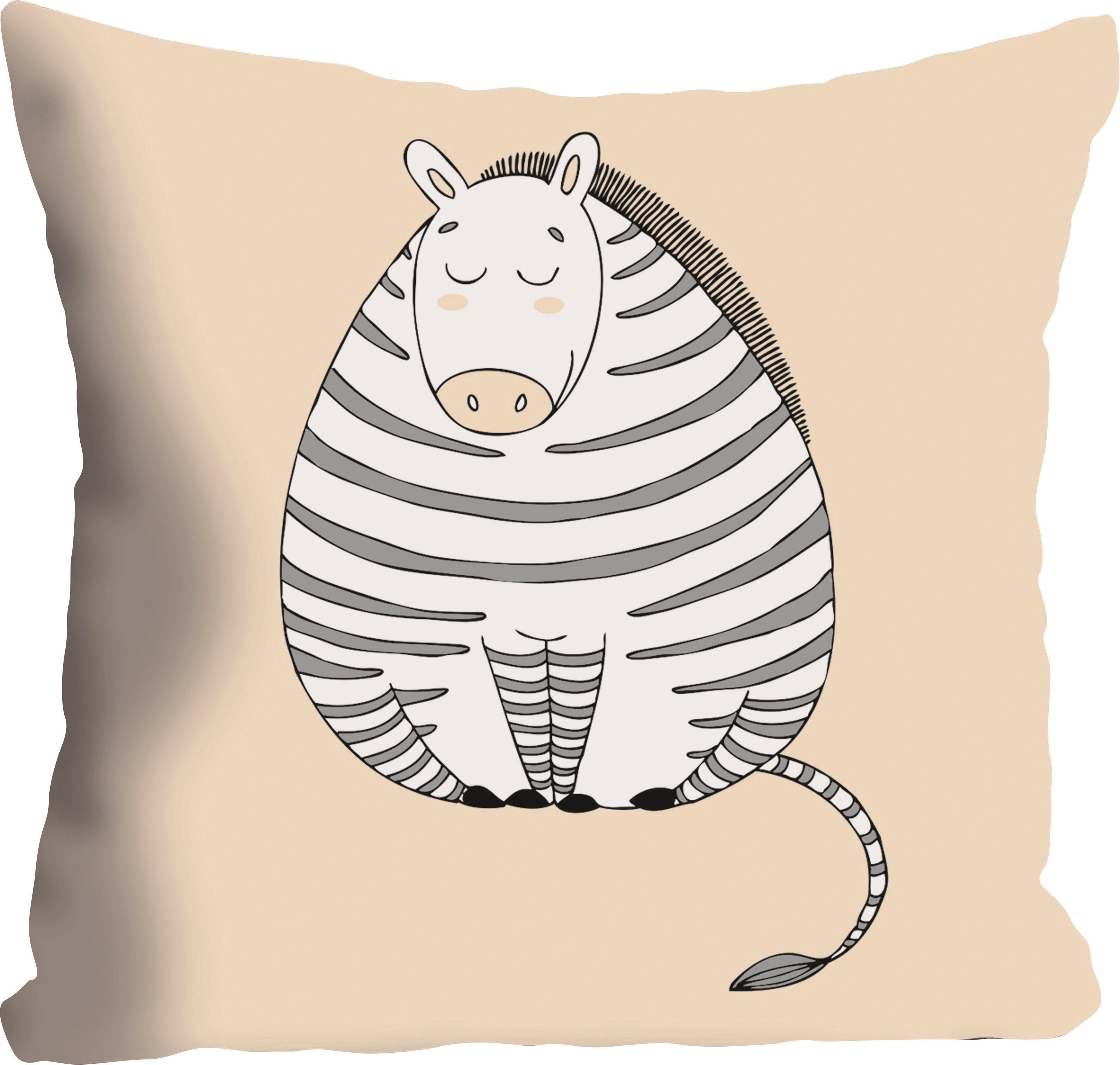 Queence Sierkussen Zebra Kussenovertrek zonder vulling(1 stuk)