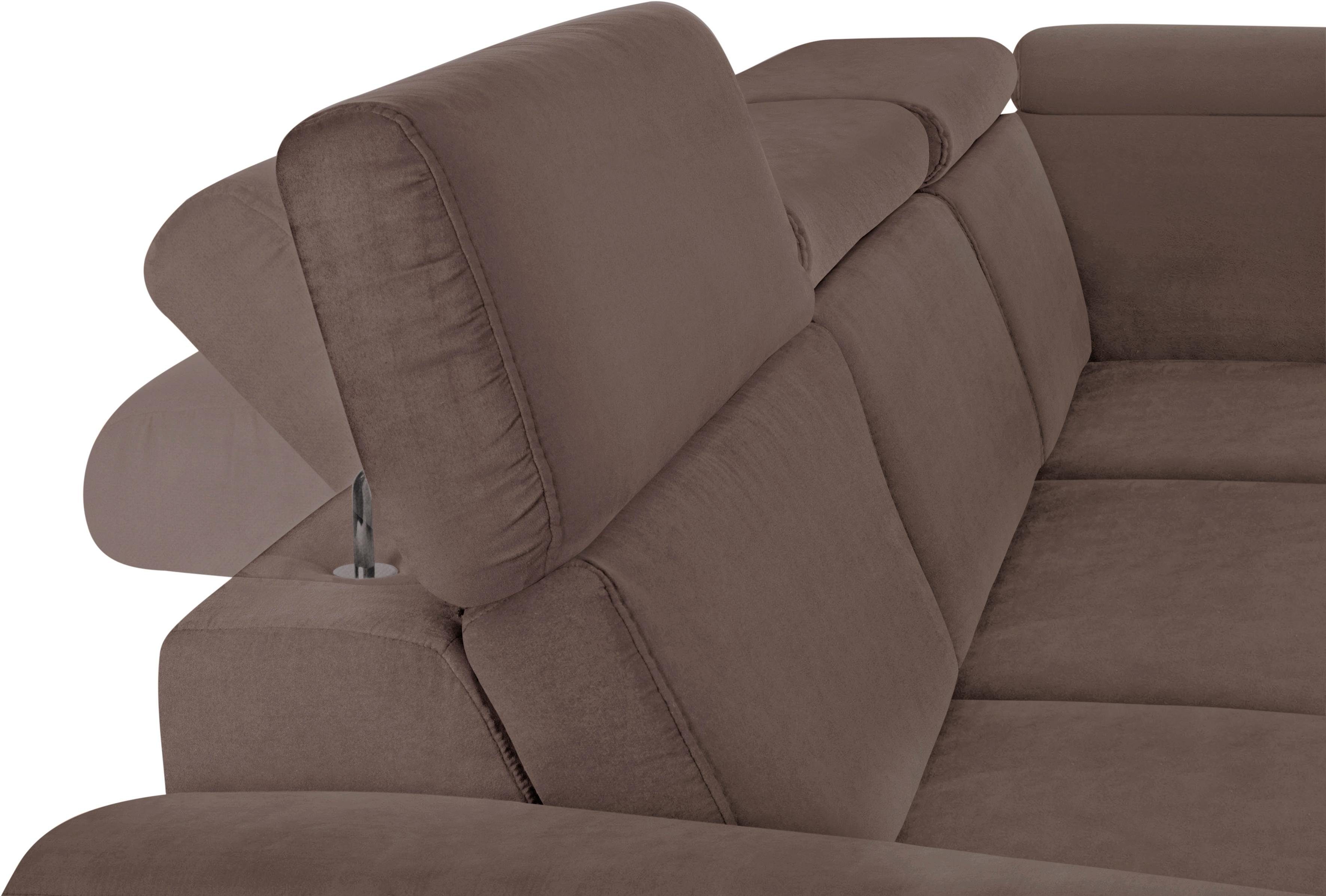sit&more Hoekbank Arngast L-vorm met verstelbare hoofdsteun en binnenvering