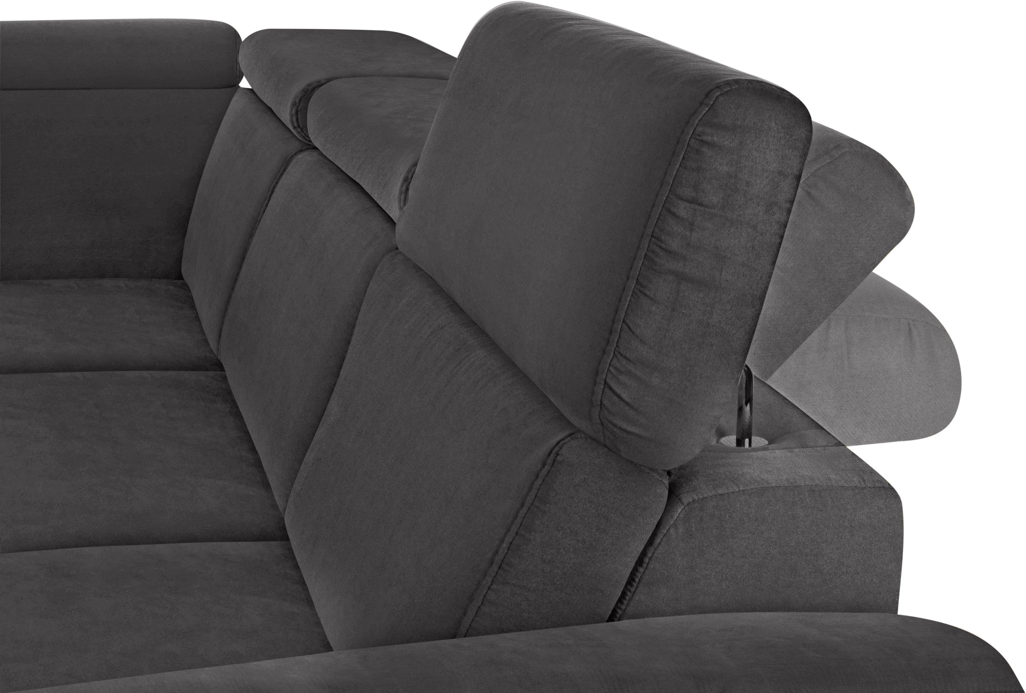 sit&more Hoekbank Arngast L-vorm met verstelbare hoofdsteun en binnenvering