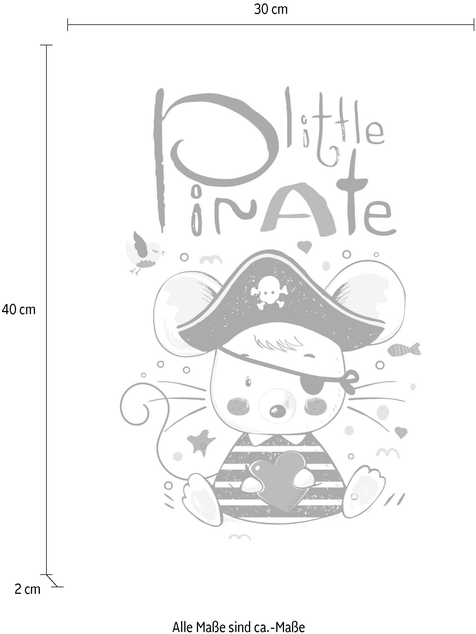 queence Artprint op linnen Little Pirate Premium canvasstof, handgemaakt in Duitsland