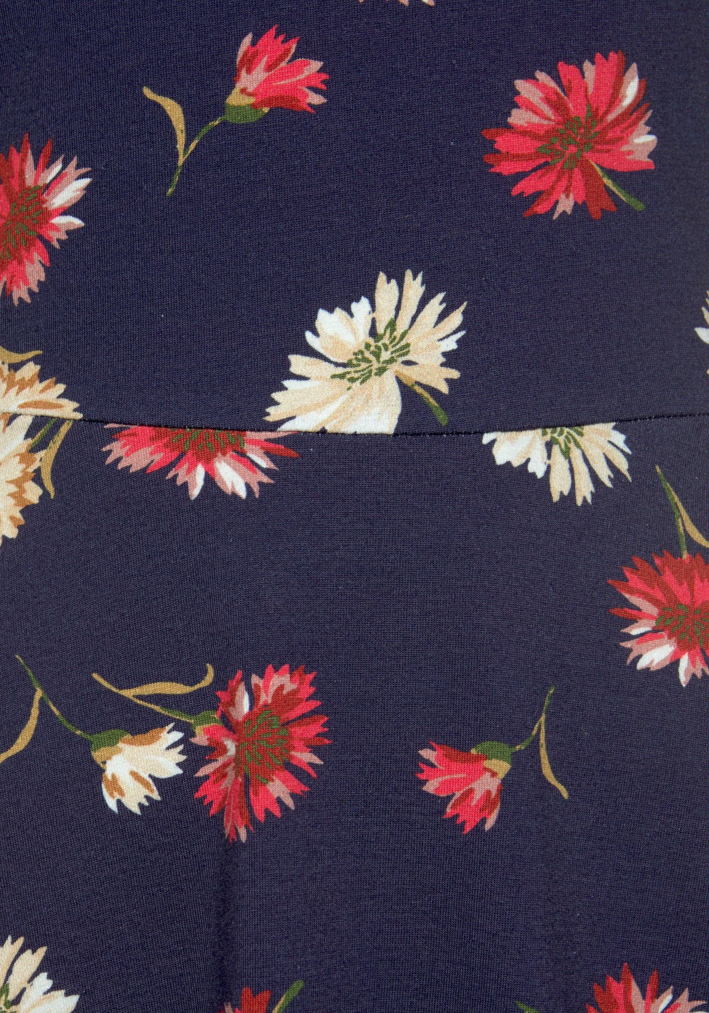 Beachtime Strandjurk met bloemenprint, zomerjurk van elastisch katoen