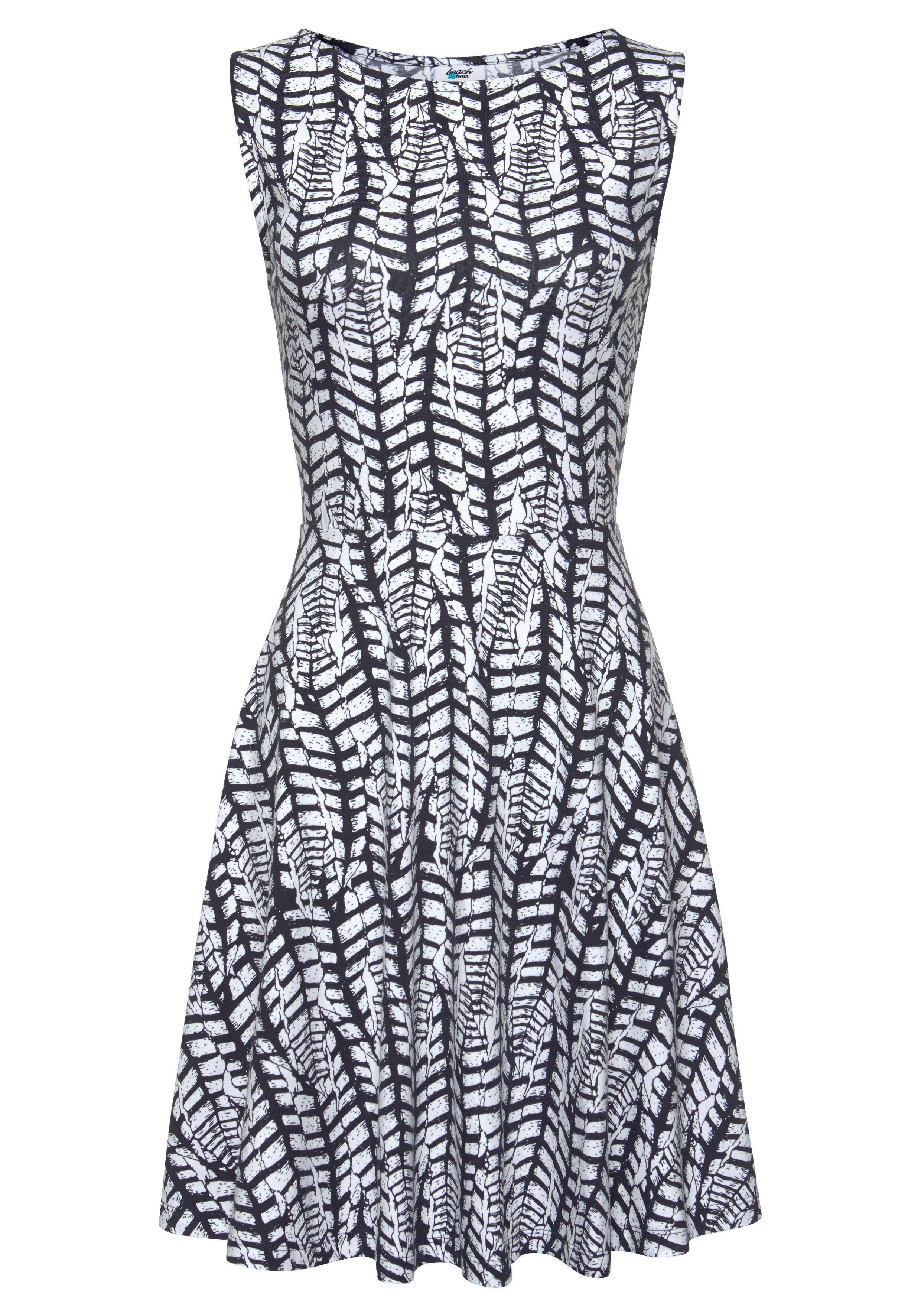 Beachtime Strandjurk met all-over print van licht katoen, zomerjurk, jersey jurk