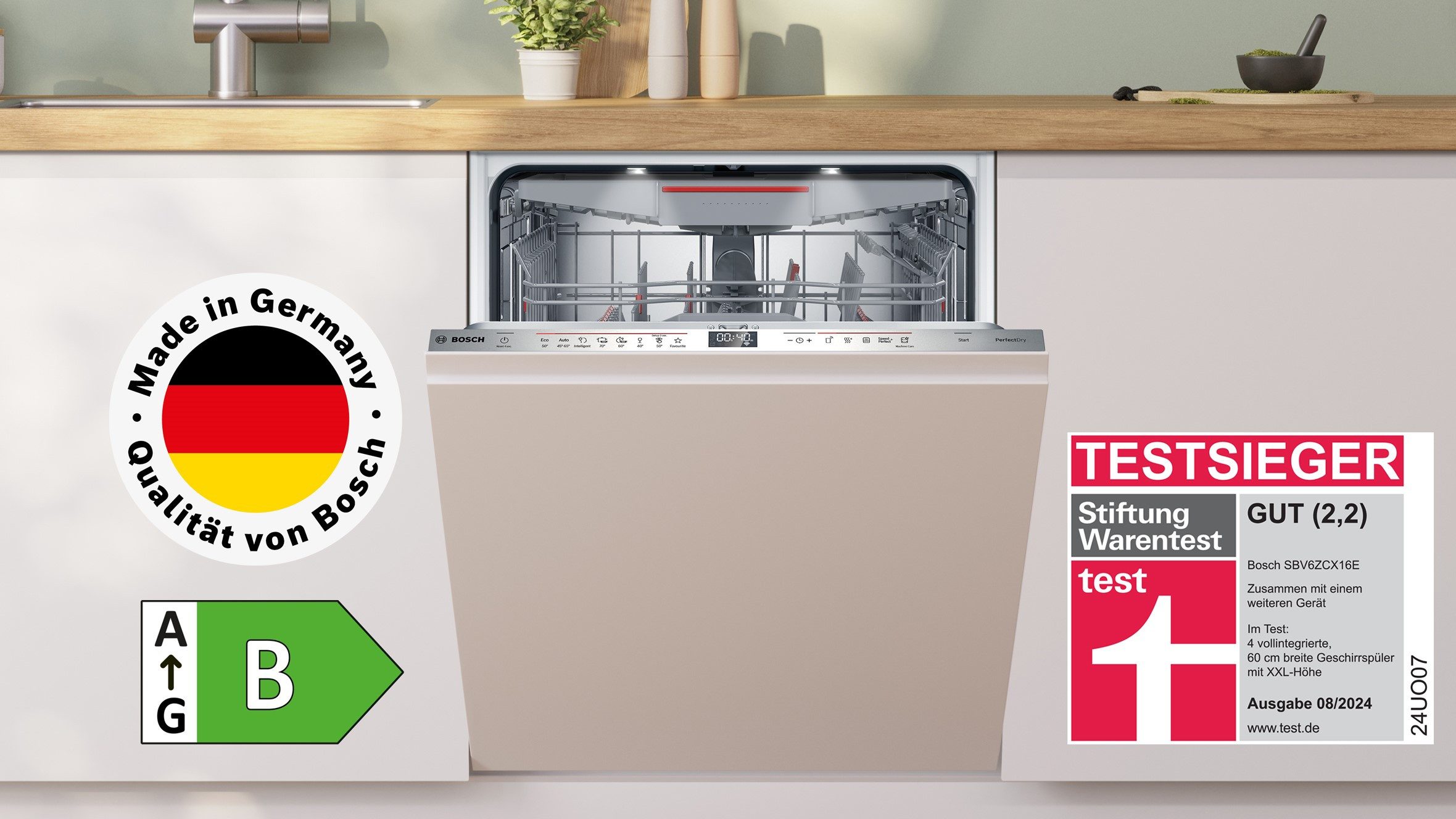 BOSCH Volledig geïntegreerde vaatwasser SBV6ZCX16E, 86,5 cm x 59,8 cm