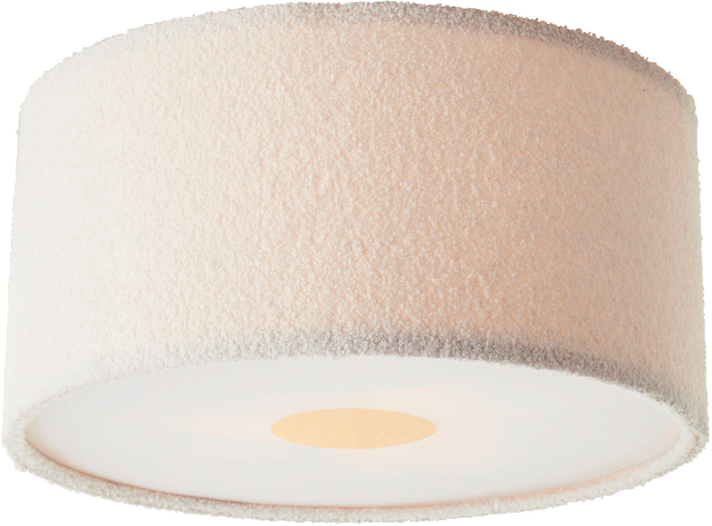 LeGer Home by Lena Gercke Plafondlamp Debora Teddy-stof, Ø 45 cm, E27, beige (1 stuk)