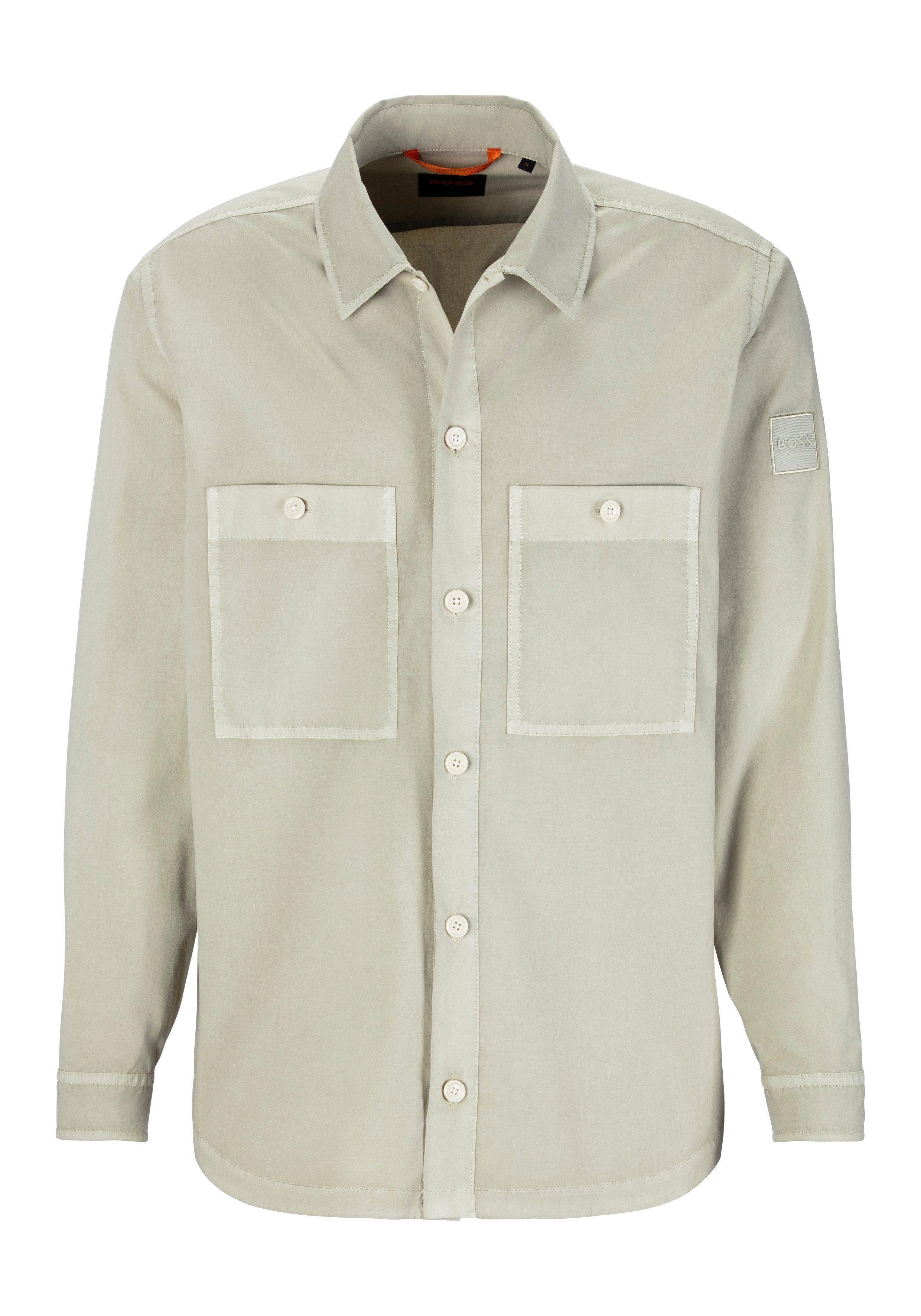 Boss Orange Overhemdjasje Locky_2_M met borstzakken heren overshirts maat XXXL bruin