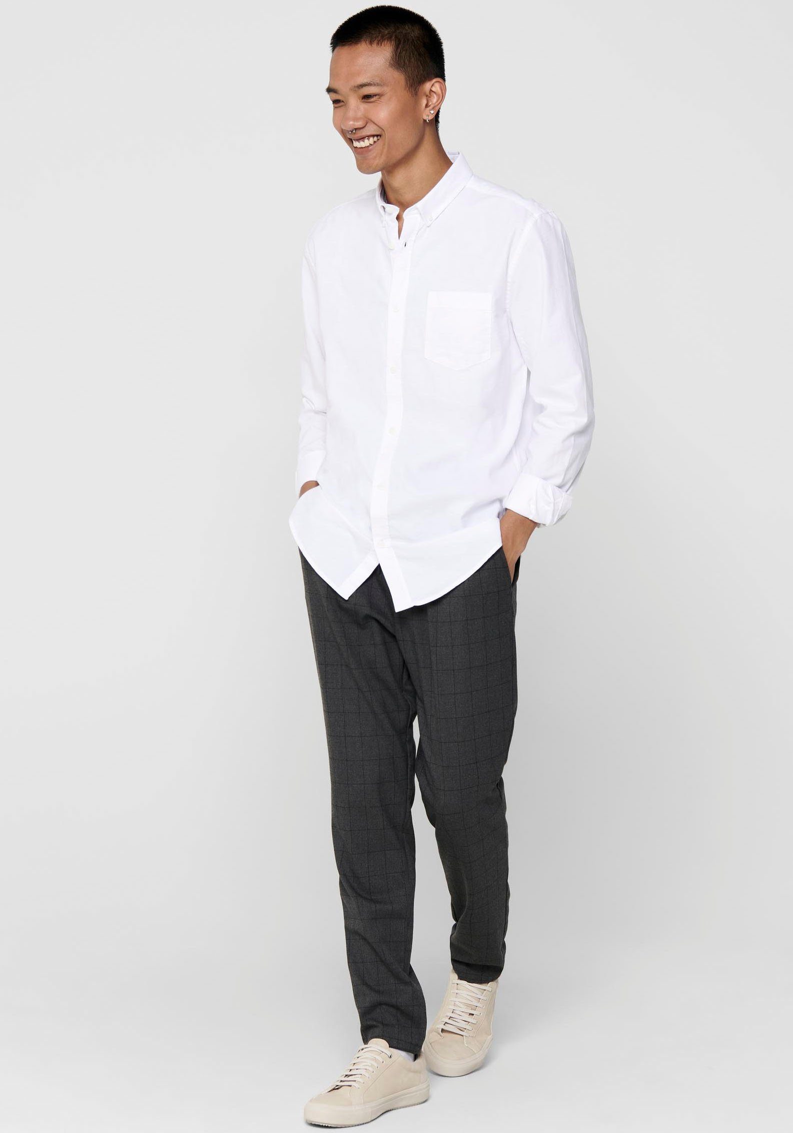 ONLY & SONS Overhemd met lange mouwen ONSALVARO SLIM LS OXFORD SHIRT NOOS