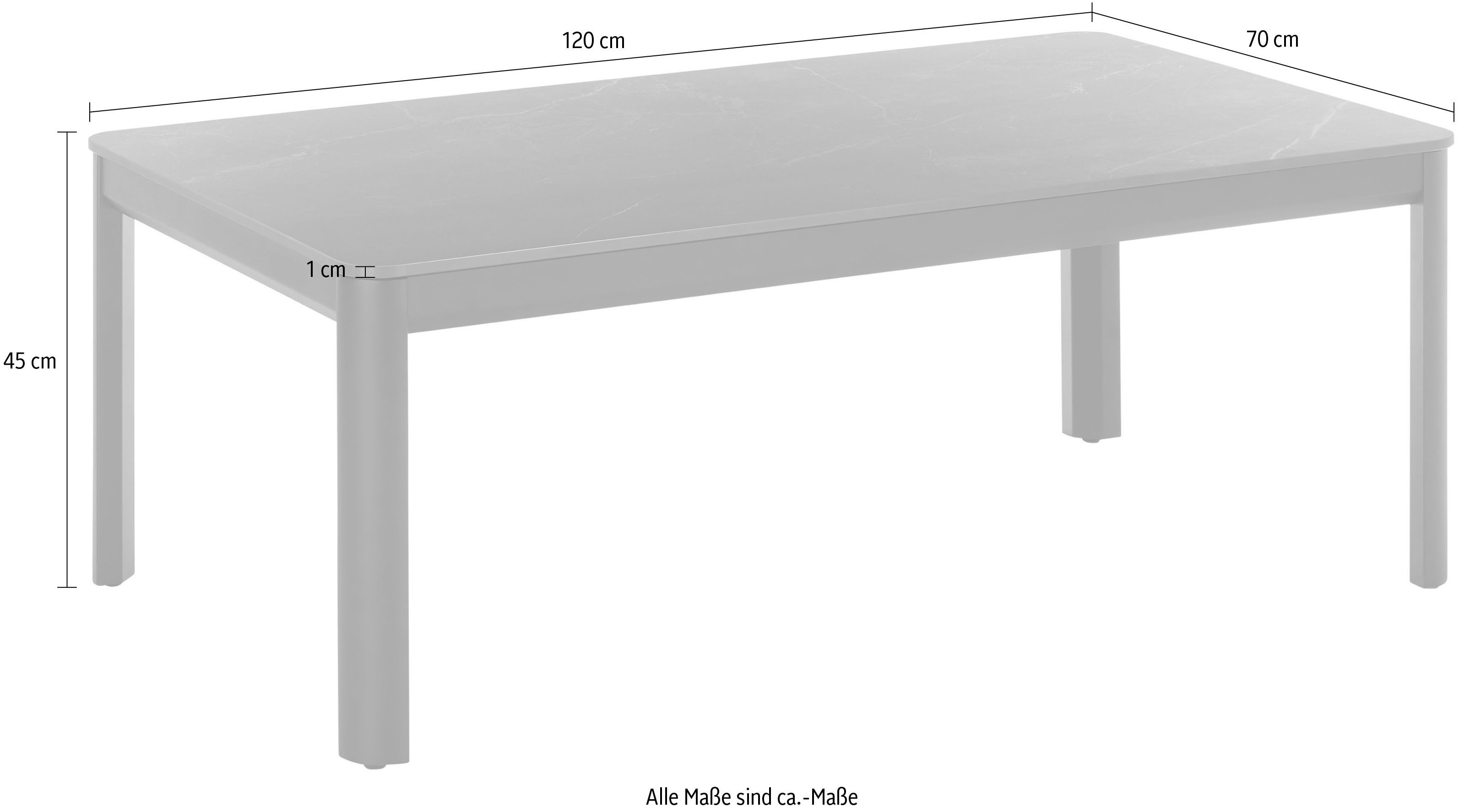 Stolkom Salontafel Lenni salontafel keramiek, zwart gemarmerd BxHxD 120x45x70 cm Keramische oppervlakte zwart gemarmerd, metalen frame mat zwart