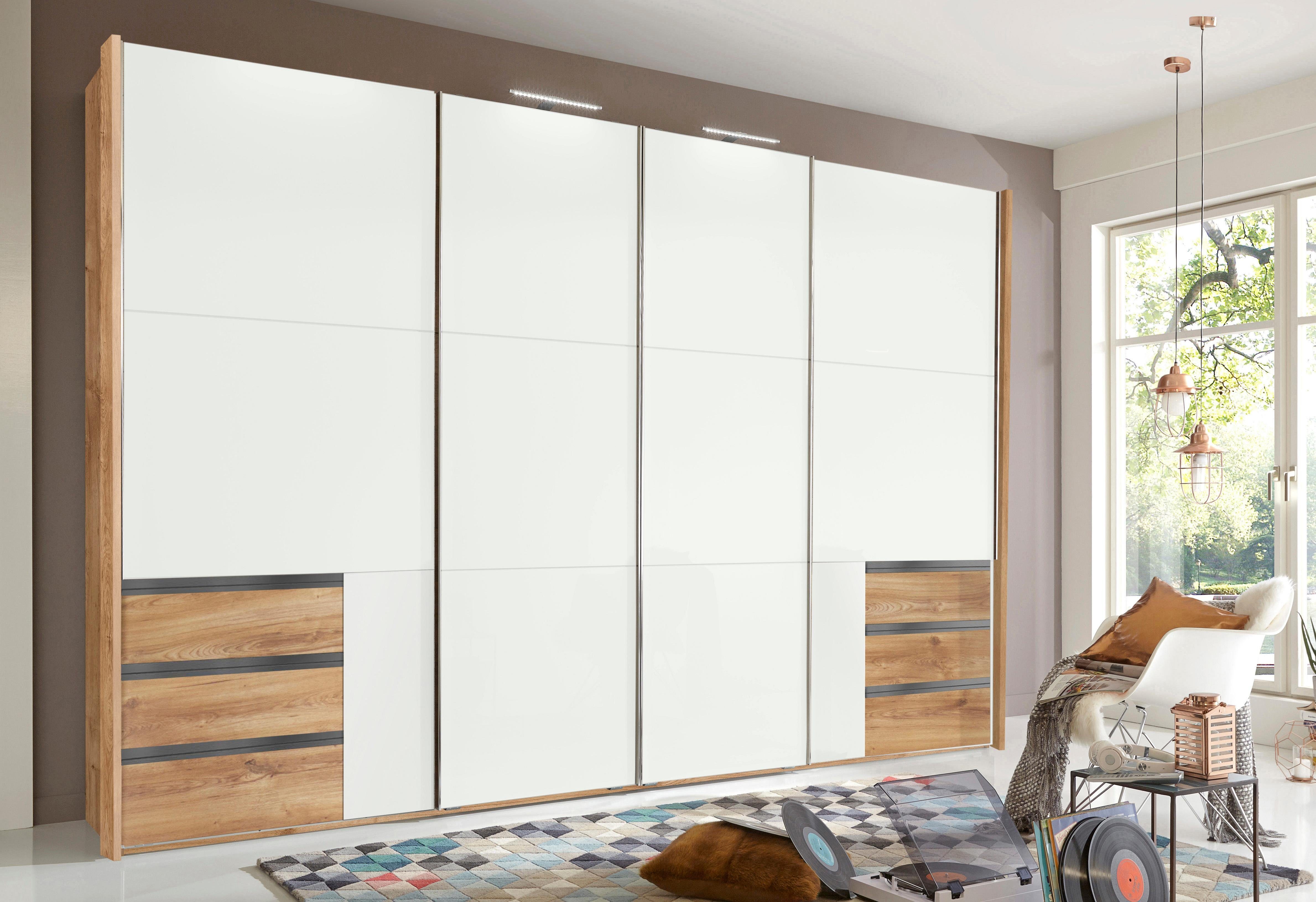Wimex Zweefdeurkast Level by fresh to go met glazen deuren en synchroon openen