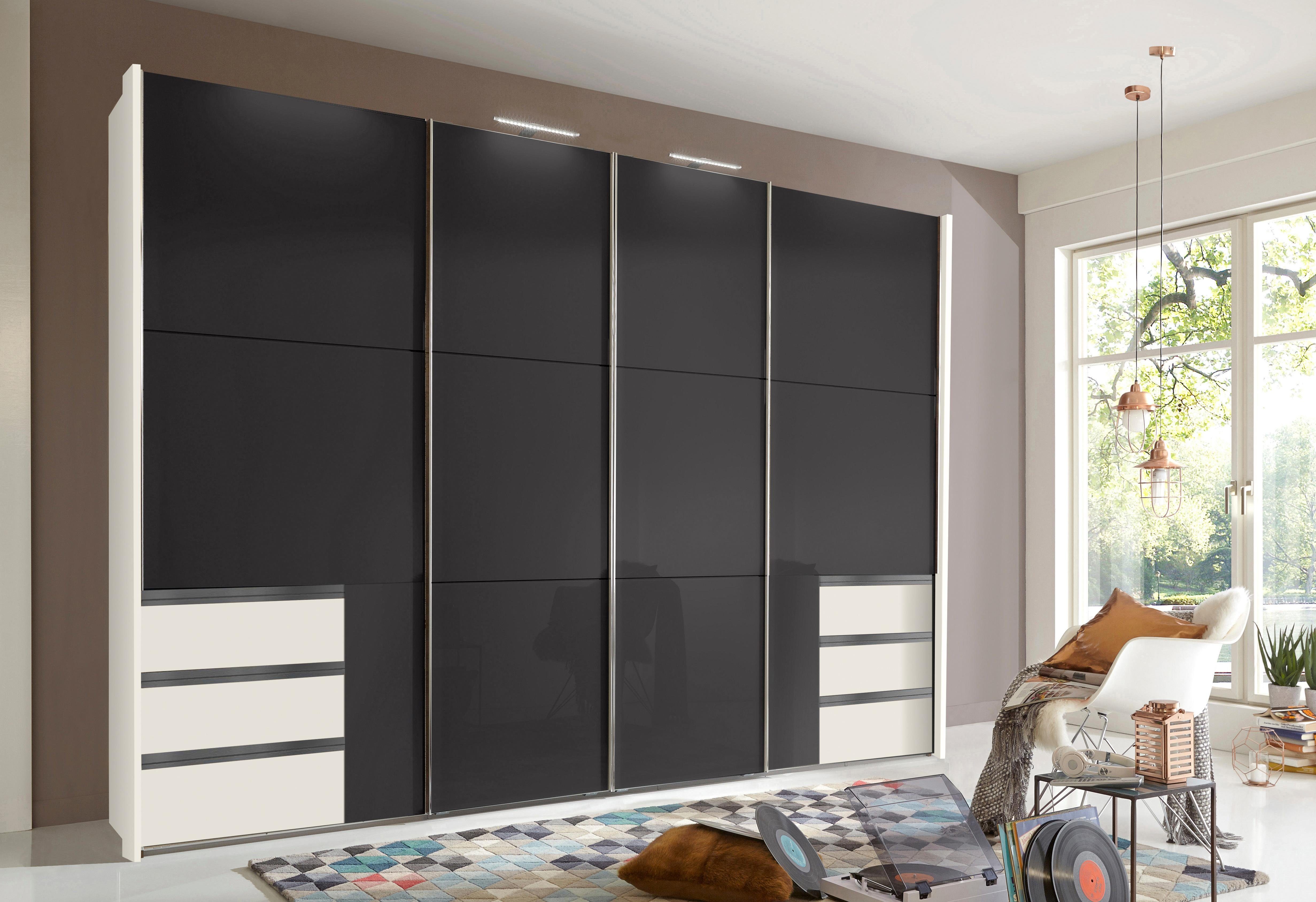 Wimex Zweefdeurkast Level by fresh to go met glazen deuren en synchroon openen