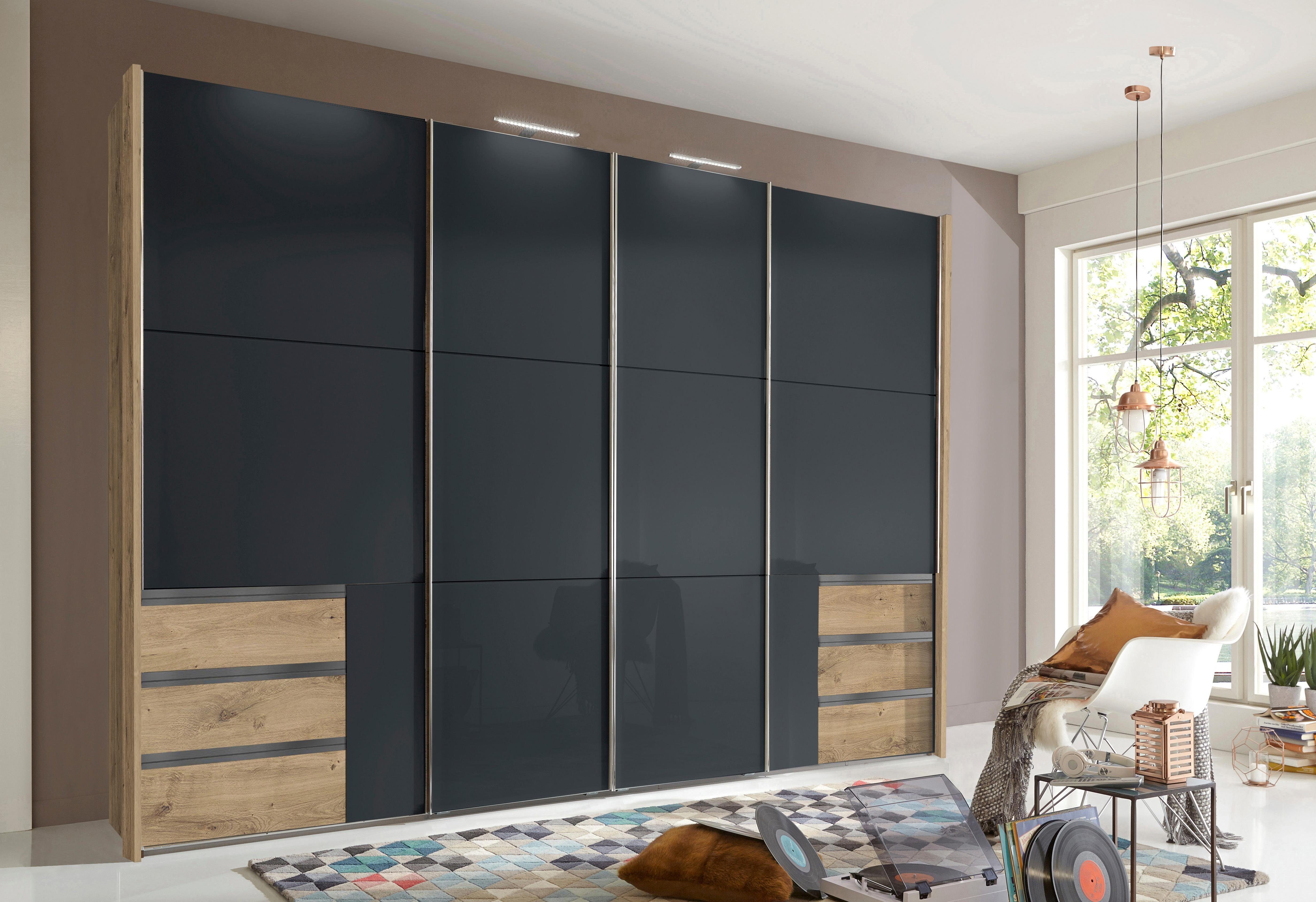 Wimex Zweefdeurkast Level by fresh to go met glazen deuren en synchroon openen