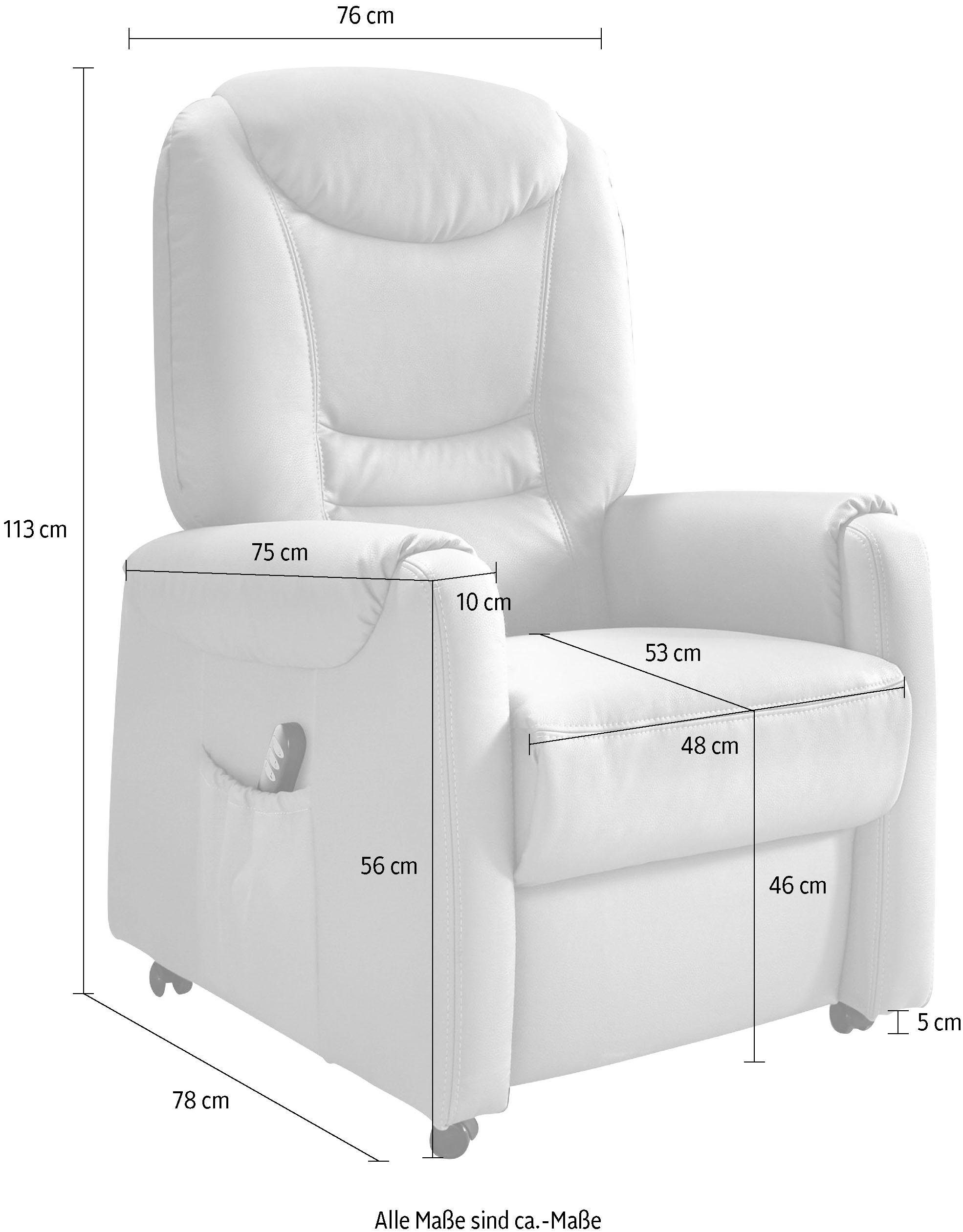 sit&more Relaxfauteuil Morten in maat m, naar keuze met motor en opstahulp (set)