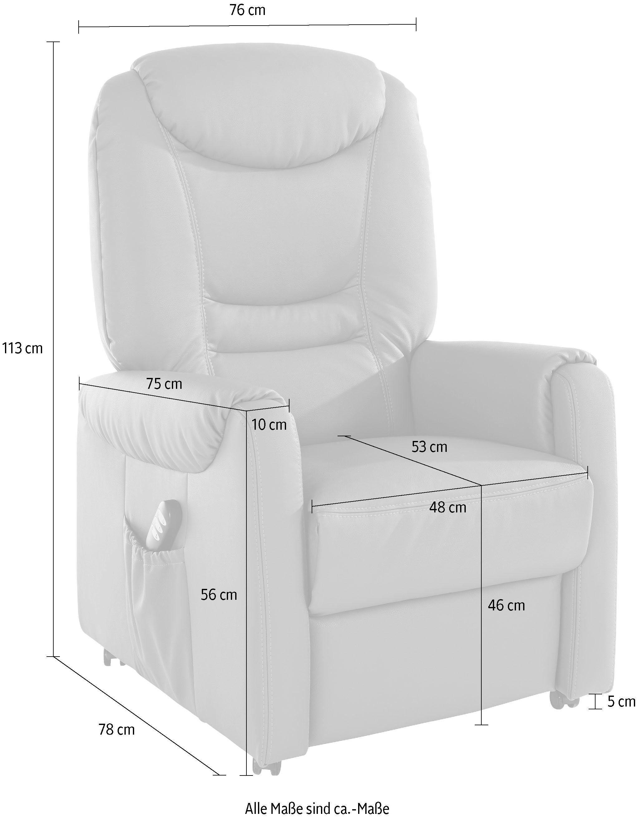 sit&more Relaxfauteuil Morten in maat m, naar keuze met motor en opstahulp (set)
